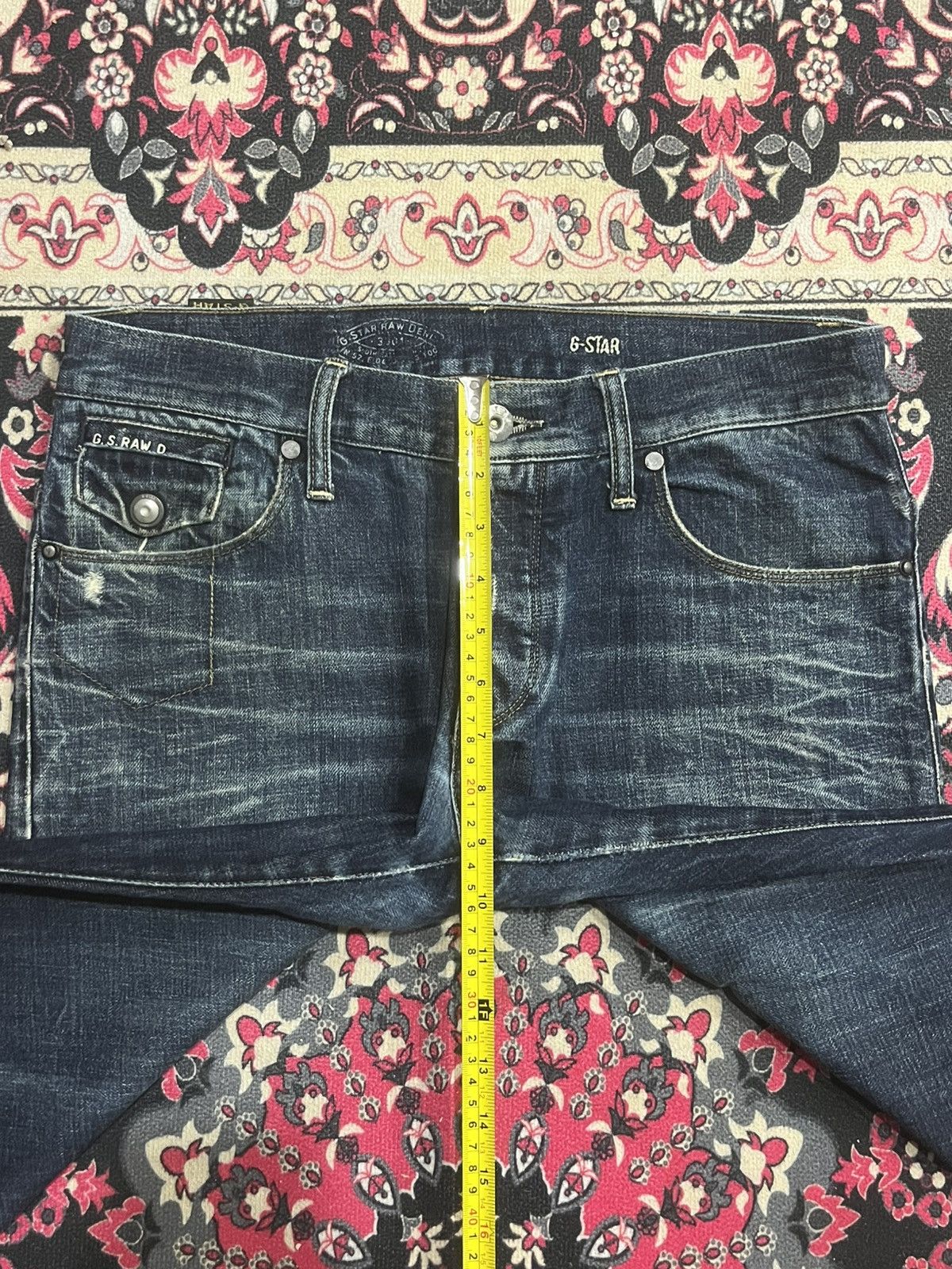 G-Star Vintage Japanese Brand G Star Dark Blue Way Whisker Jeans Size US 32 / EU 48 - 16 Thumbnail