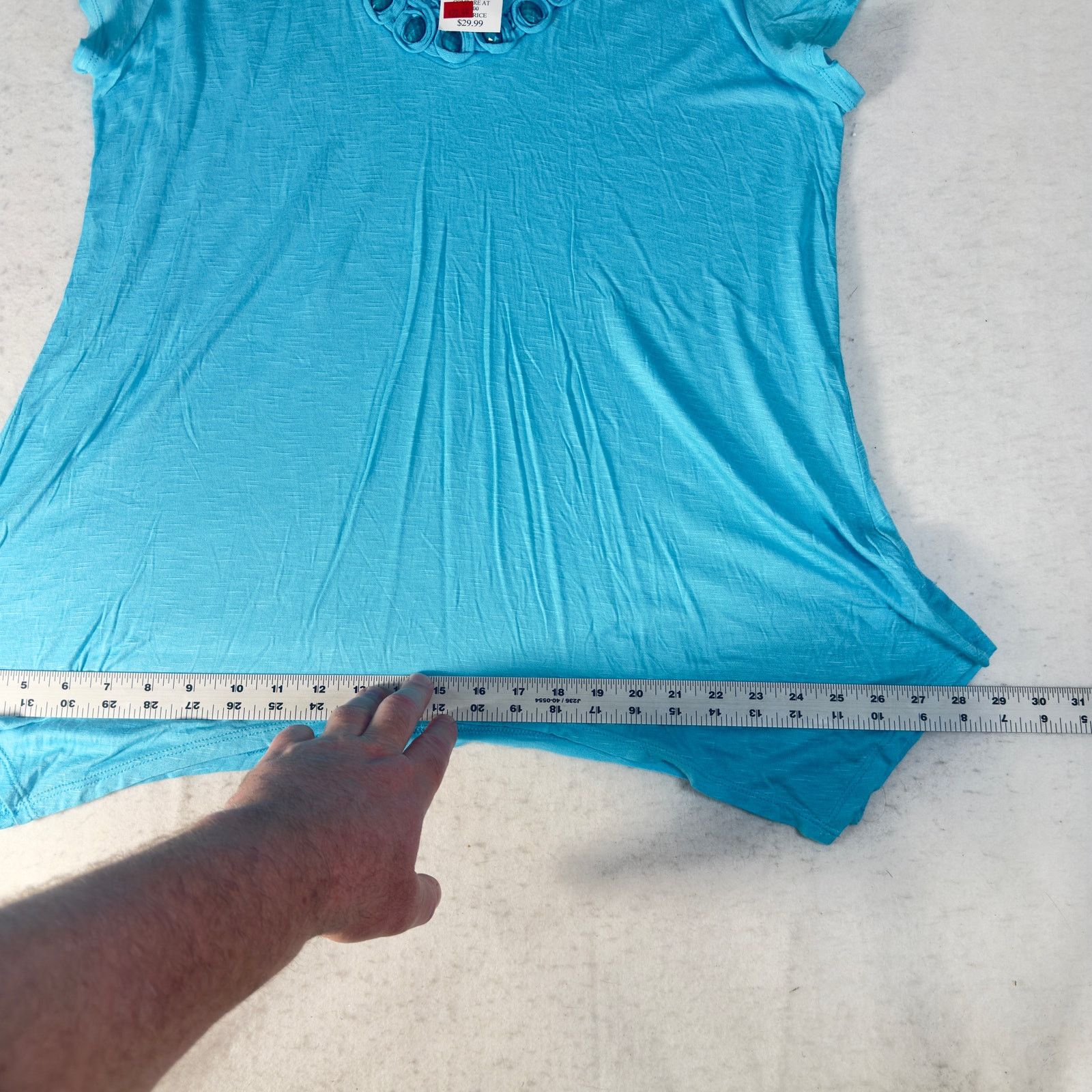 Other Fashion Bug Scoop Neck Top Woman's XL Crocheted Jeweled Neck Size XL / US 12-14 / IT 48-50 - 9 Thumbnail