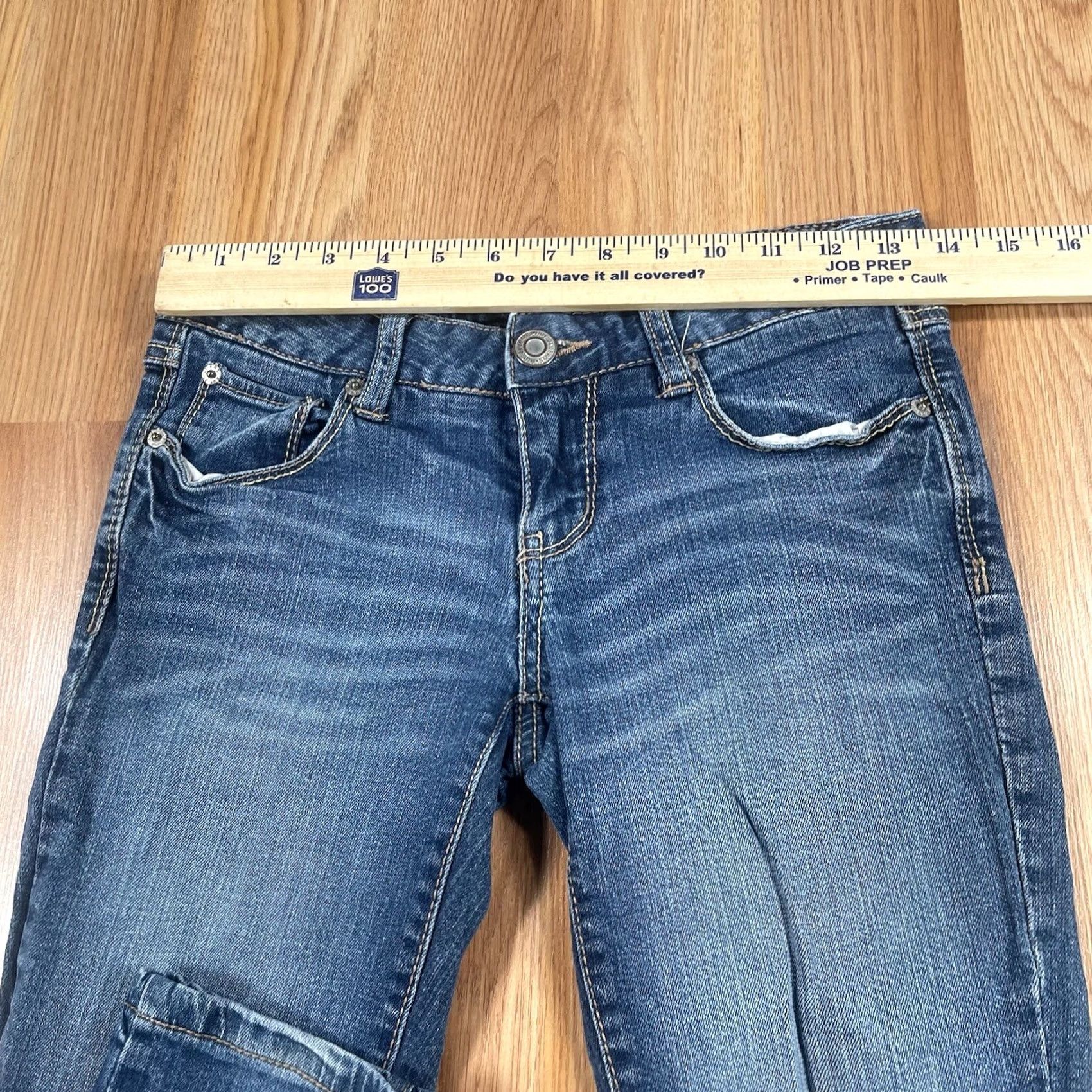 Vintage Rue 21 Jeans Womens Regular Blue Skinny Stretch Low Rise Denim Cotton Blend Size 25" / US 0 / IT 36 - 3 Thumbnail