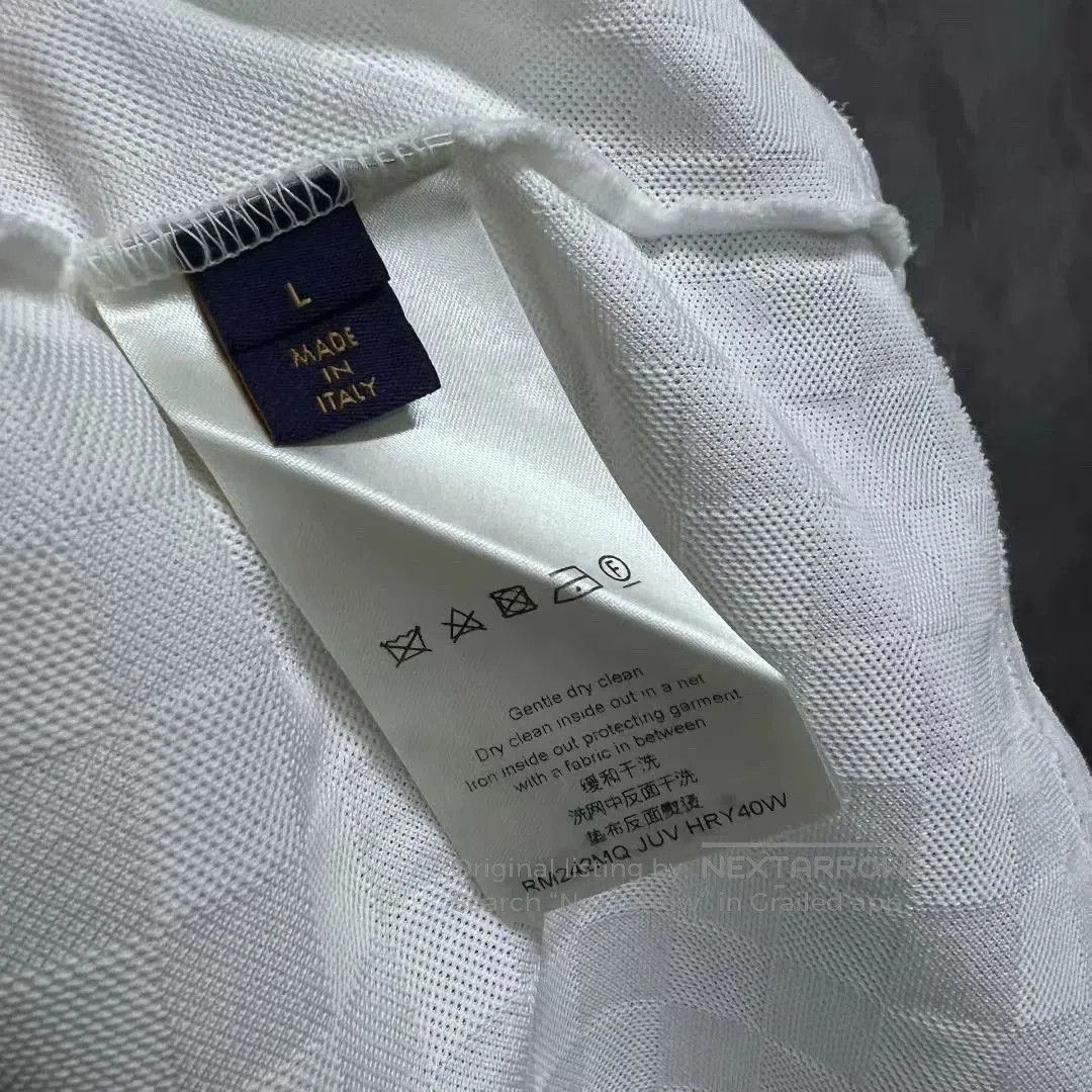 Louis Vuitton louis vuitton white embroidered short sleeve t-shirt. Size US L / EU 52-54 / 3 - 3 Thumbnail