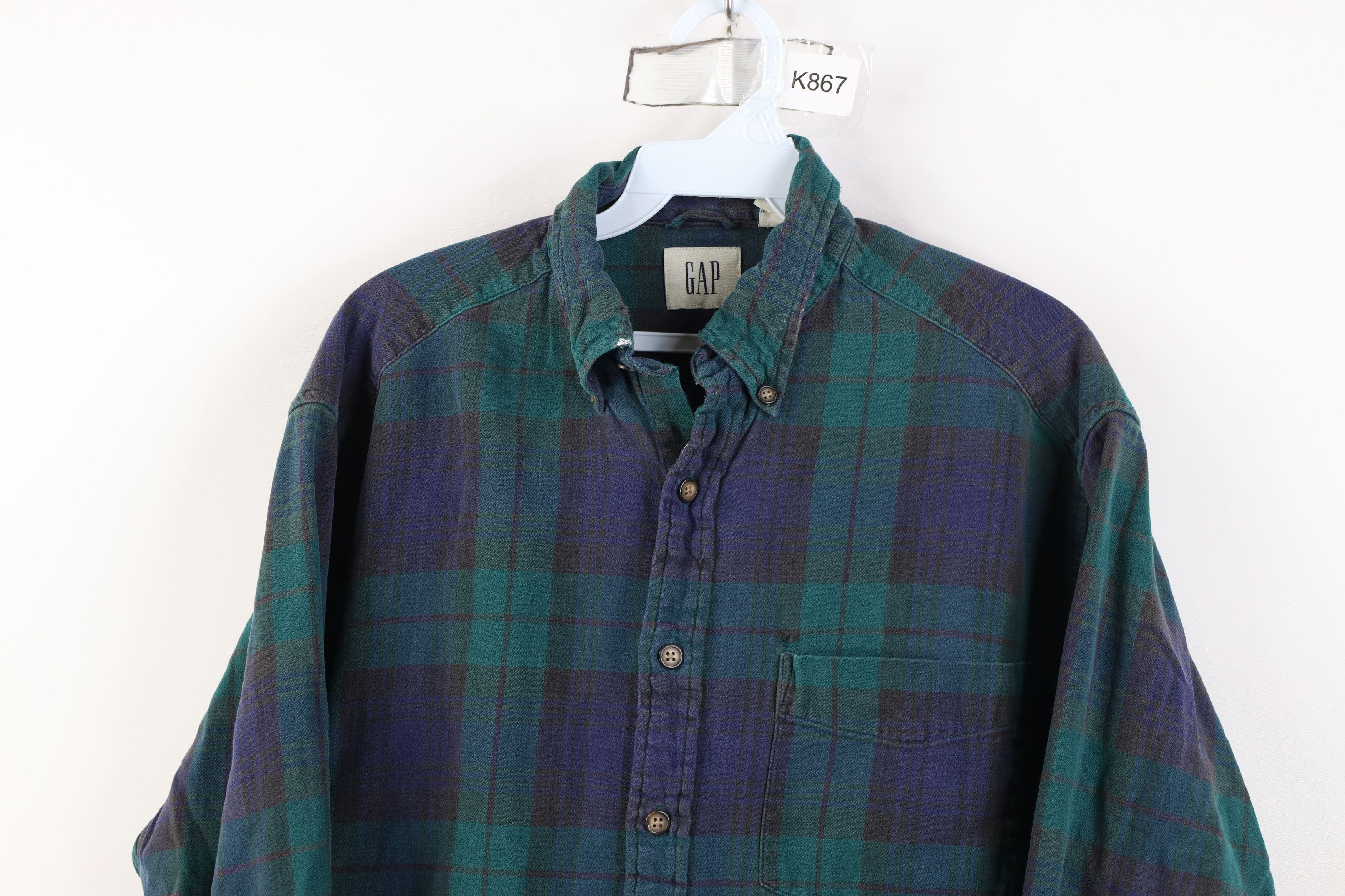 Gap Vintage 90s Gap Flannel Collared Button Down Shirt Plaid Size US M / EU 48-50 / 2 - 2 Thumbnail