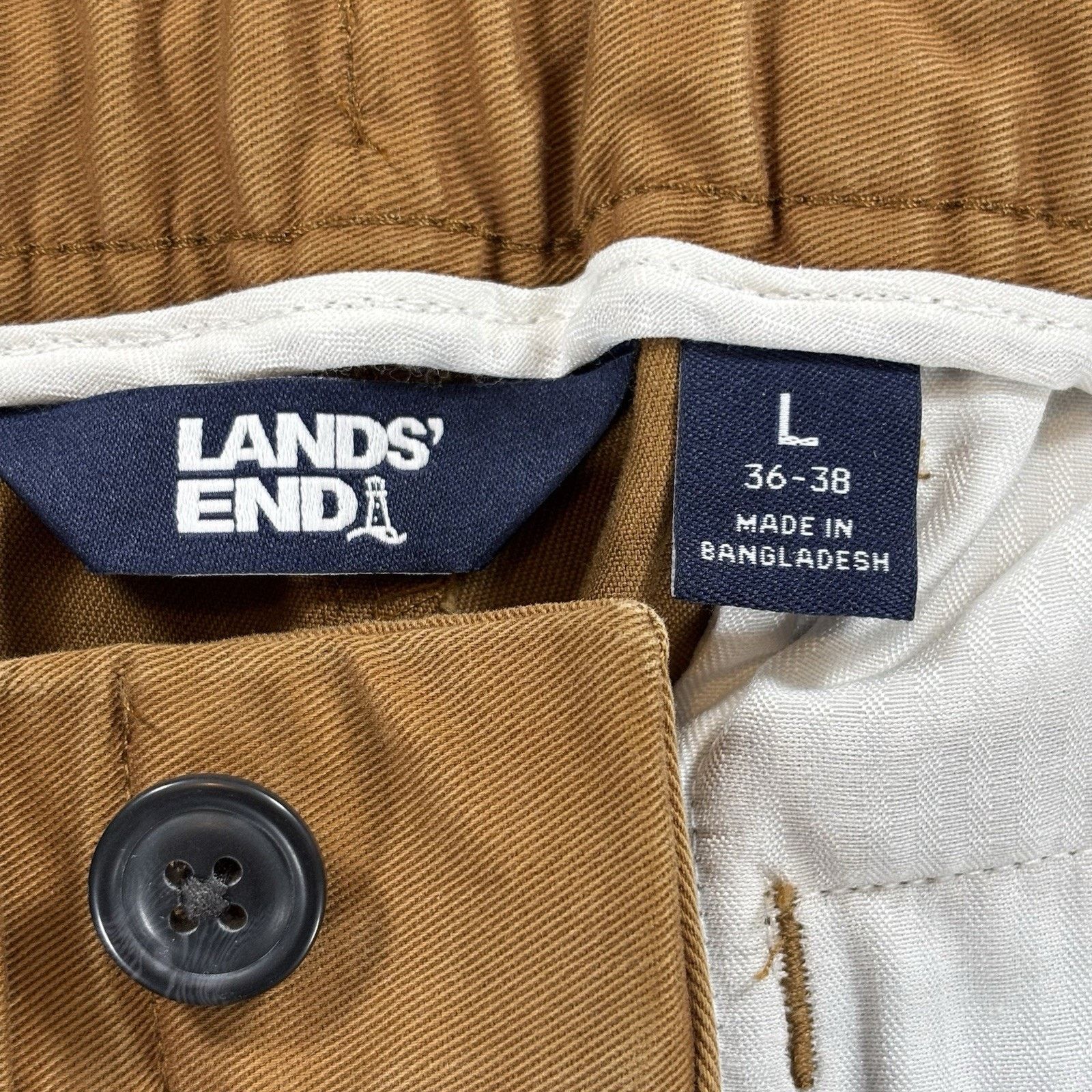 Lands' End Lands' End Men's Drawstring Chino Pants Large 36-38 Brown Size US 36 / EU 52 - 4 Thumbnail