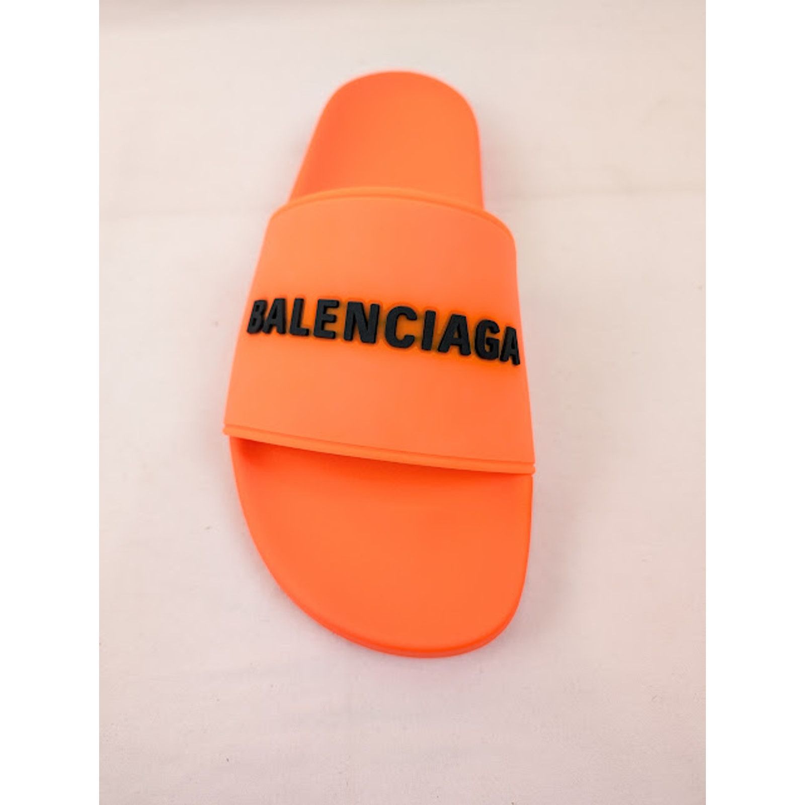 Balenciaga o1rshd1 Smooth Rubber Pool Logo Slide in Orange/Black Size US 9 / EU 42 - 5 Thumbnail