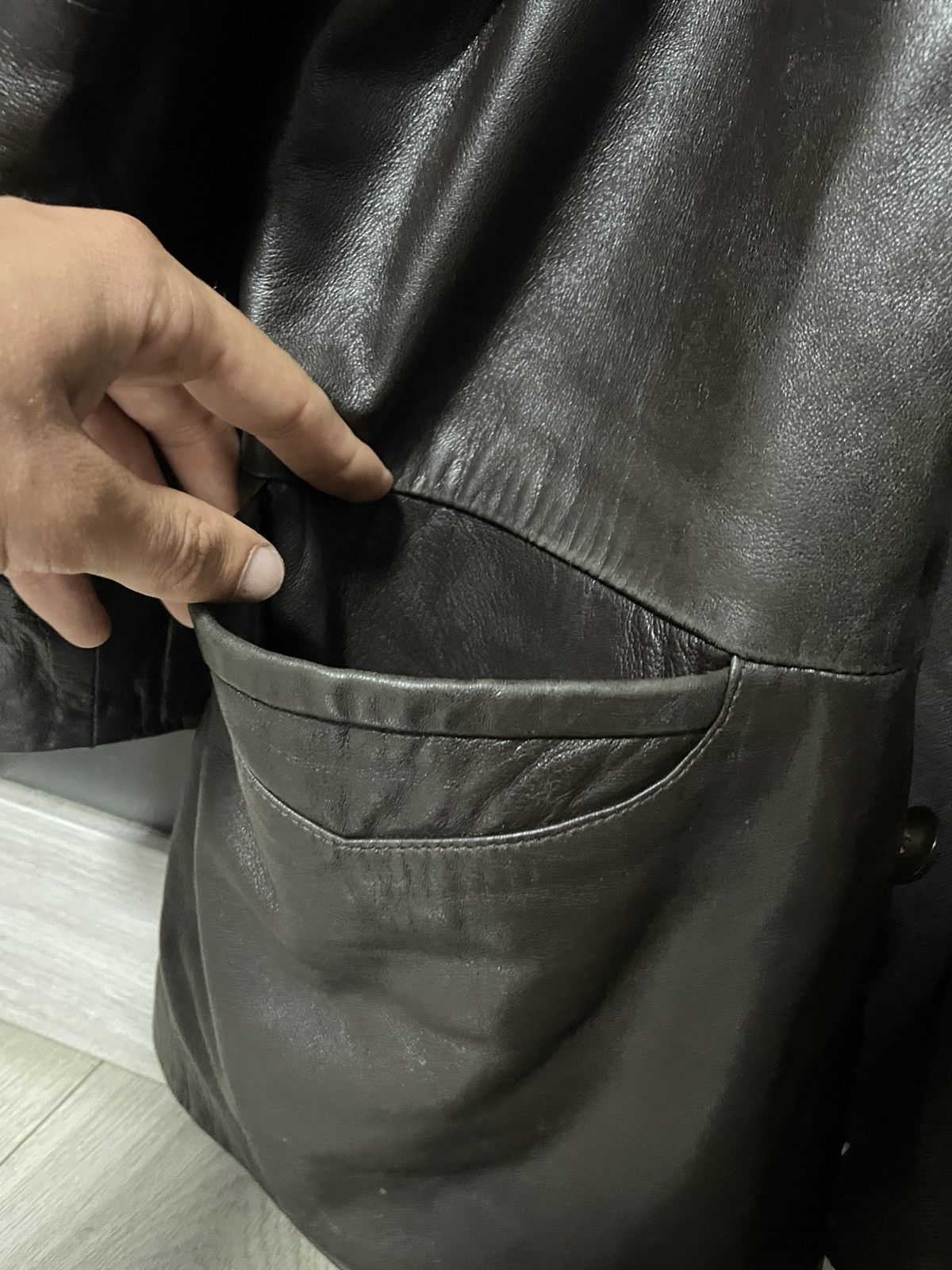 Vera Pelle × Vintage Vintage 90s Italian Vera Pelle Leather Jacket Old Money Euro Size US L / EU 52-54 / 3 - 13 Thumbnail