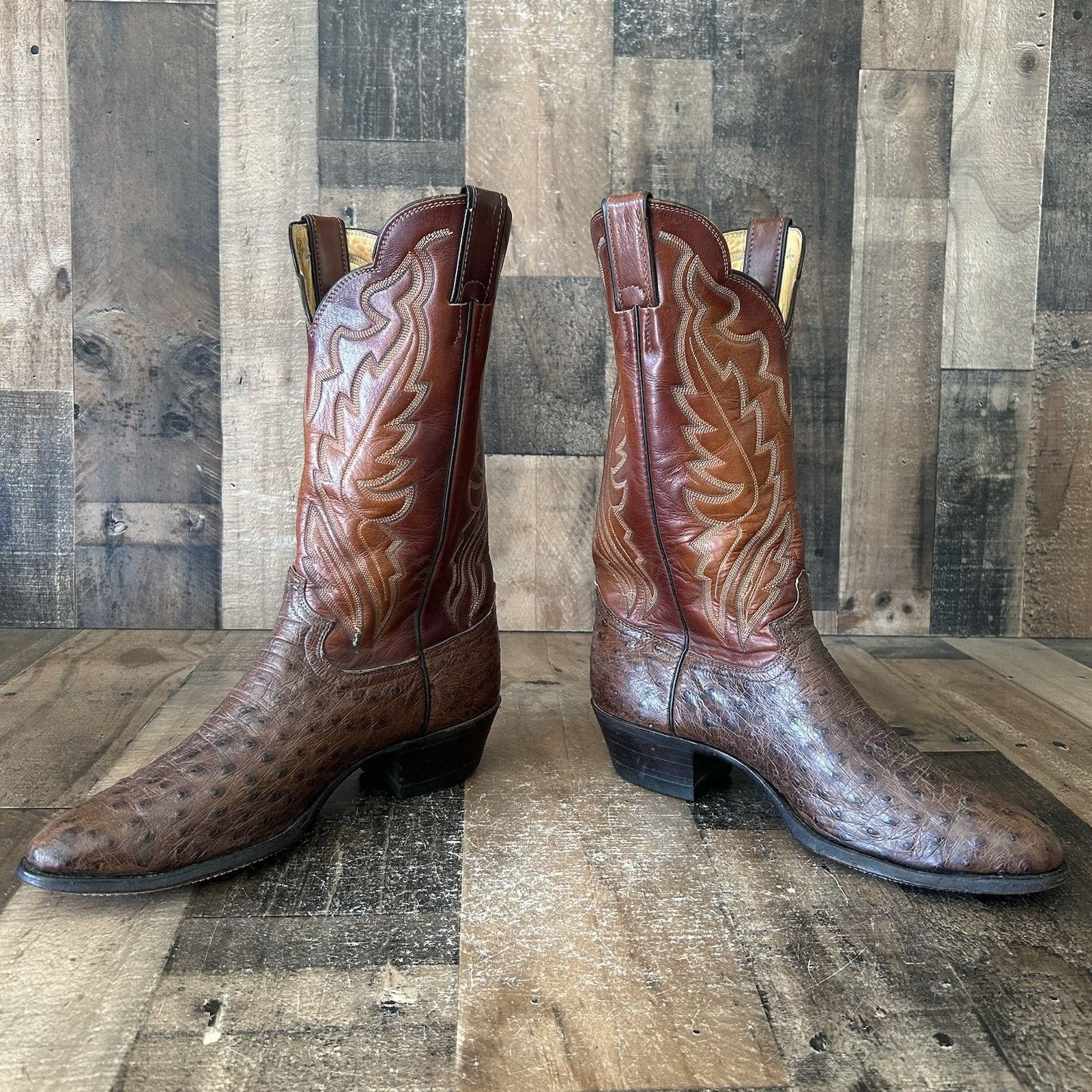Justin Boots Justin Vintage Y5333 Ostrich Cowboy Boots Mens 9.5 E Size US 9.5 / EU 42-43 - 11 Thumbnail