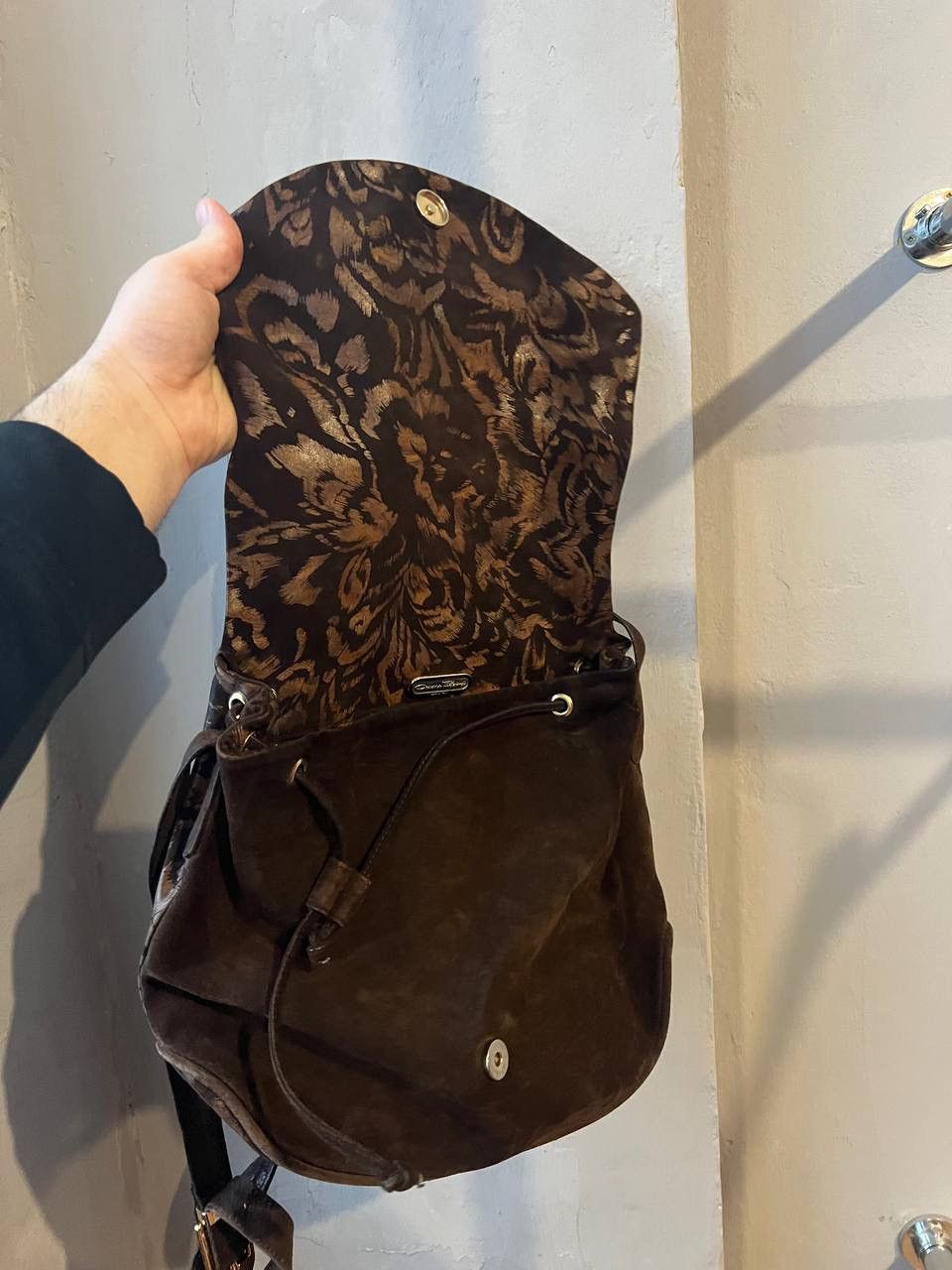 Vintage 90’S RARE VELVET LEATHER FLORAL CESARE PICCINI BAG Size ONE SIZE - 6 Thumbnail