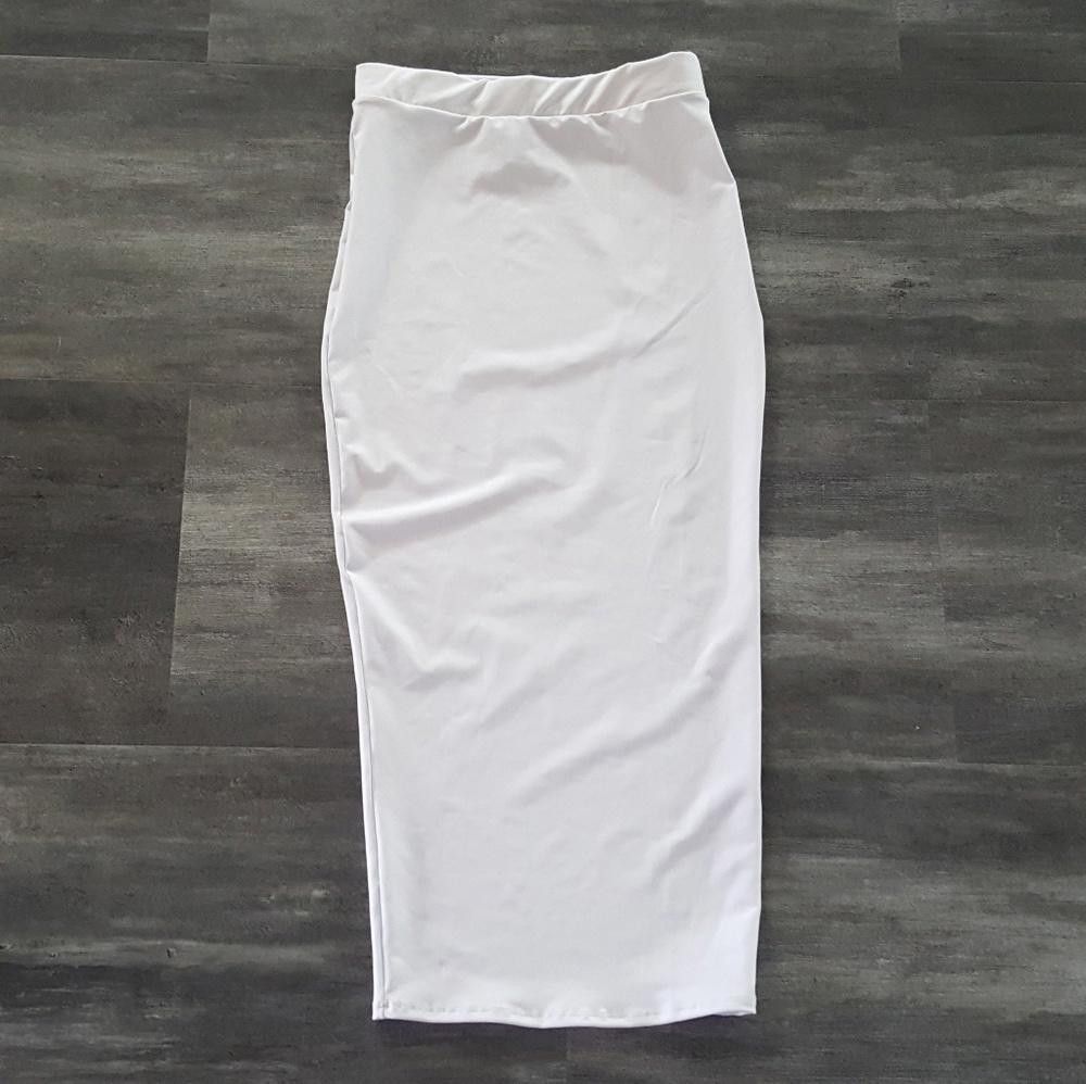 Fashion Nova White Long Fashion Nova High Waisted Midi Size 28" / US 6 / IT 42 - 3 Thumbnail