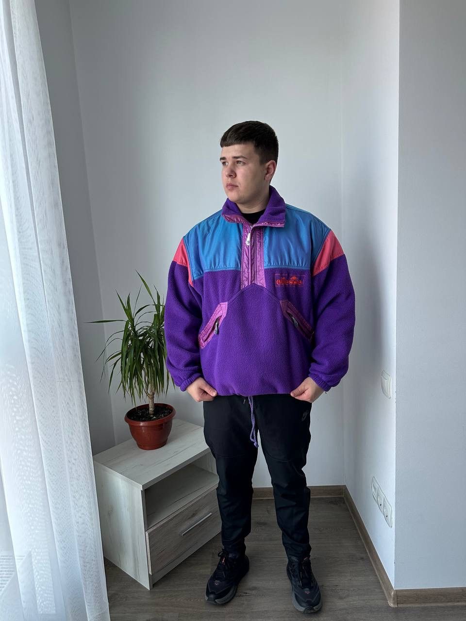 Ellesse × Vintage Vintage Ellesse Violet Outdoor Polartec Fleece Anorak Jacket Size US L / EU 52-54 / 3 - 12 Thumbnail