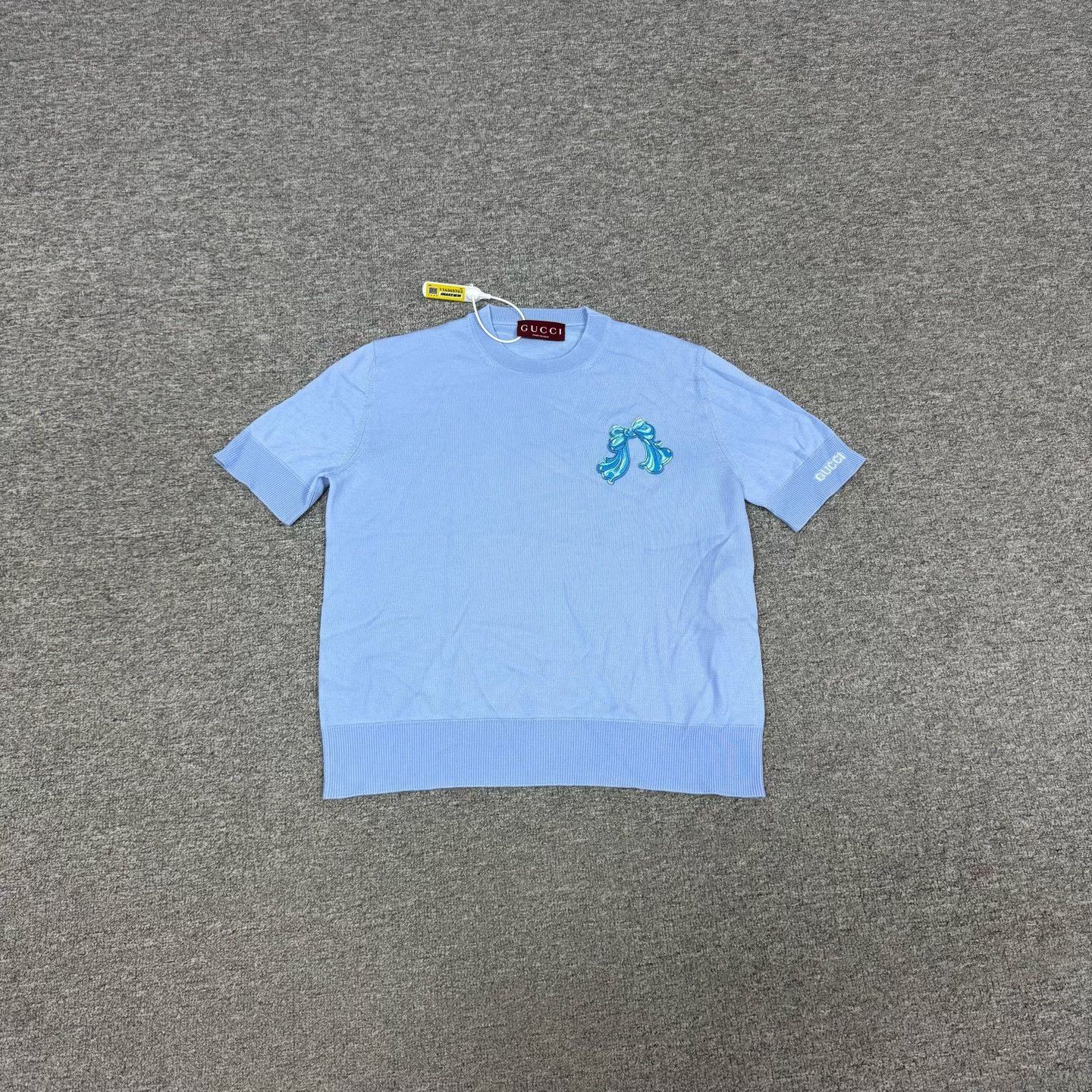Gucci Gucci Bow Embroidery Short-Sleeve Knit Top Size XL / US 12-14 / IT 48-50 - 1 Thumbnail