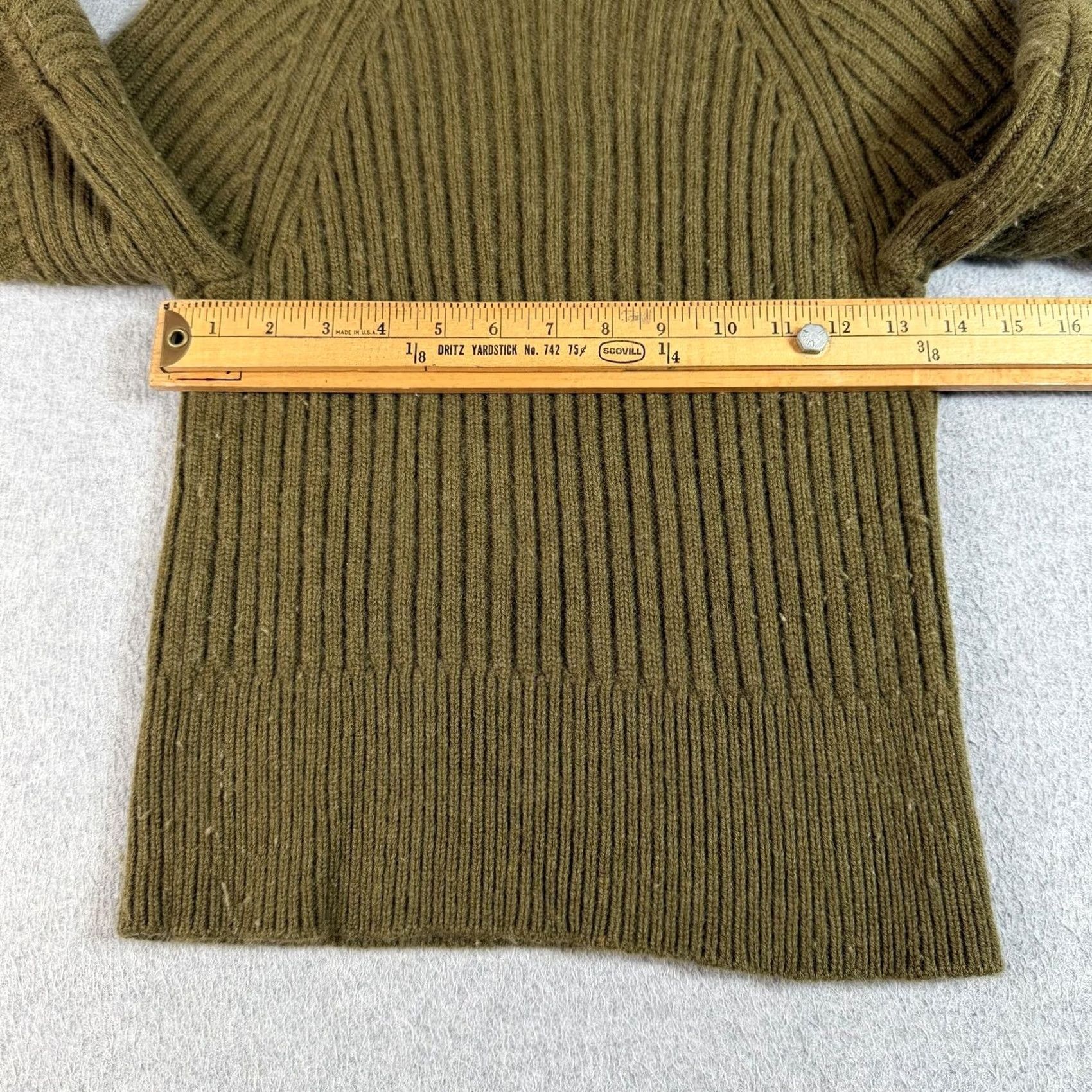 Rag & Bone rag & bone Wool Sweater Women M Green Mock Neck Ribbed Cropped Boho Y2K Size M / US 6-8 / IT 42-44 - 7 Thumbnail