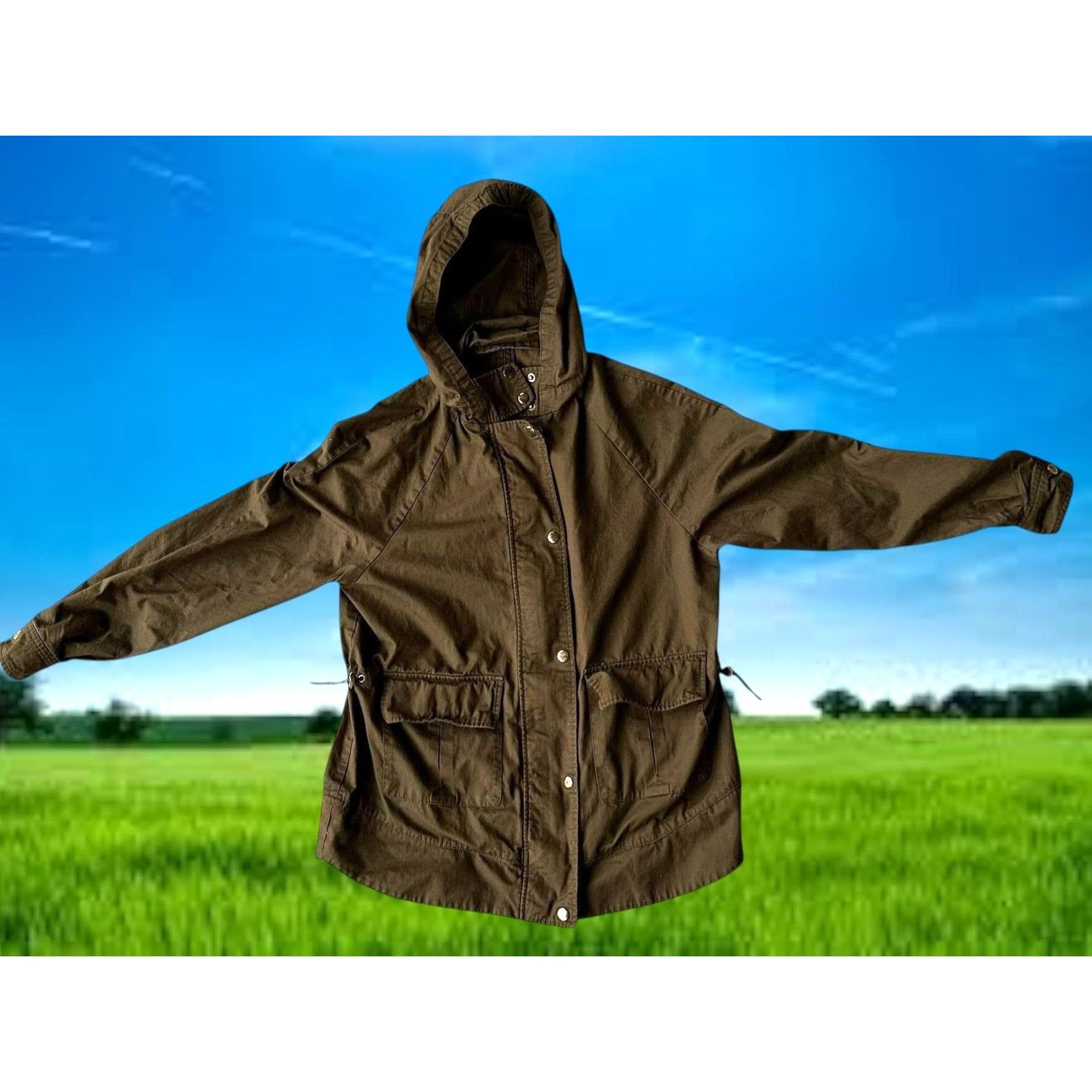 Other Love Tree Green Army Jacket Medium Military Raincoat Pockets Size US M / EU 48-50 / 2 - 4 Thumbnail