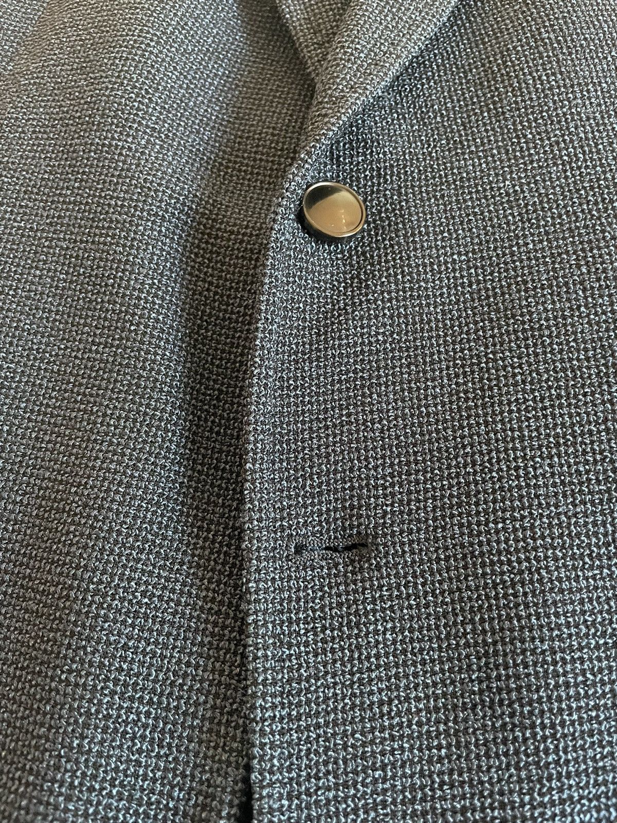 Armani Collezioni Textured Silk and Wool Patch Pocket Hopsack Jacket Size 40R - 8 Thumbnail