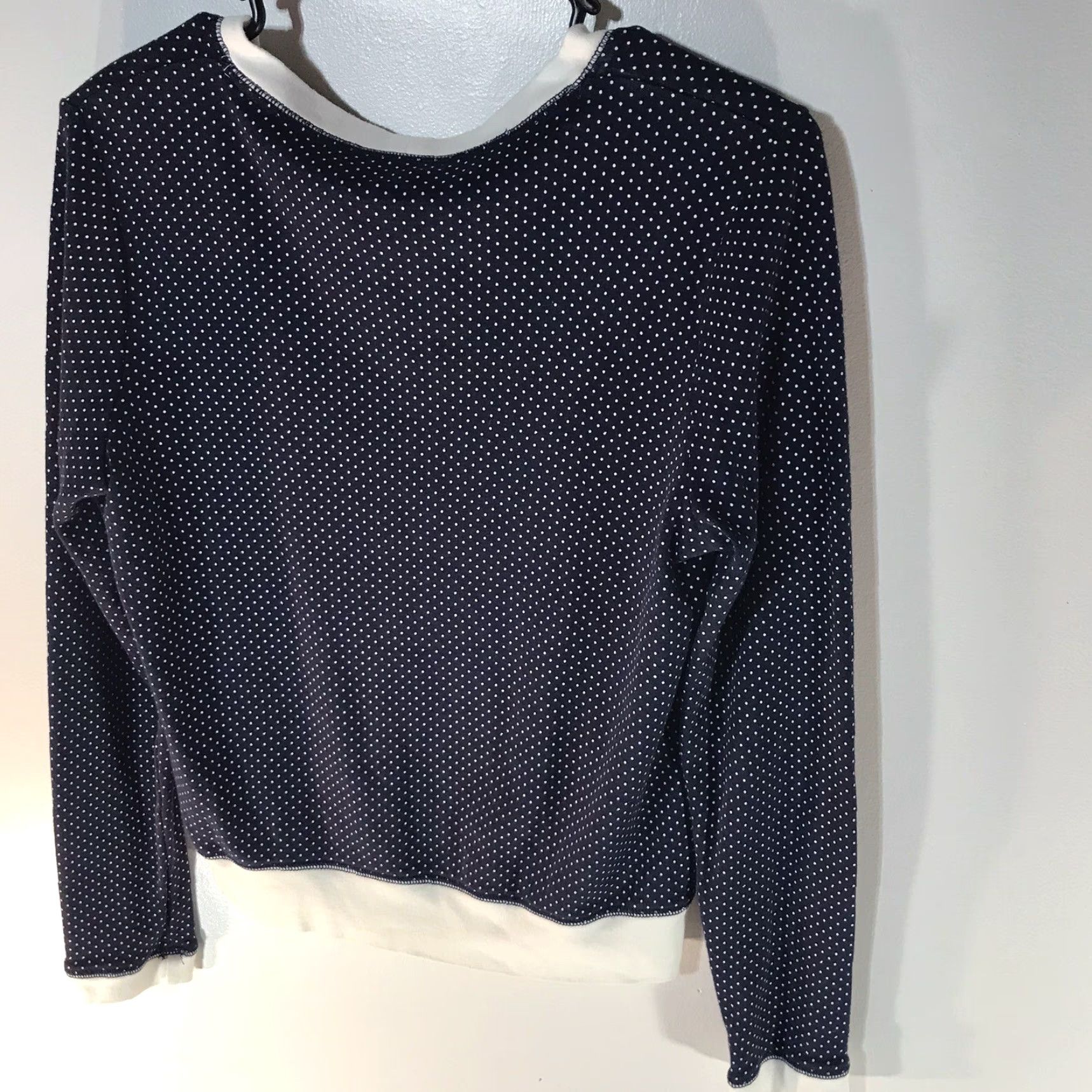 Ralph Lauren Lauren Ralph Lauren Pajama Set Women's M Navy White Polka Dot Cotton Modal Fall Winter Knit Long Sleeve Size ONE SIZE - 5 Thumbnail