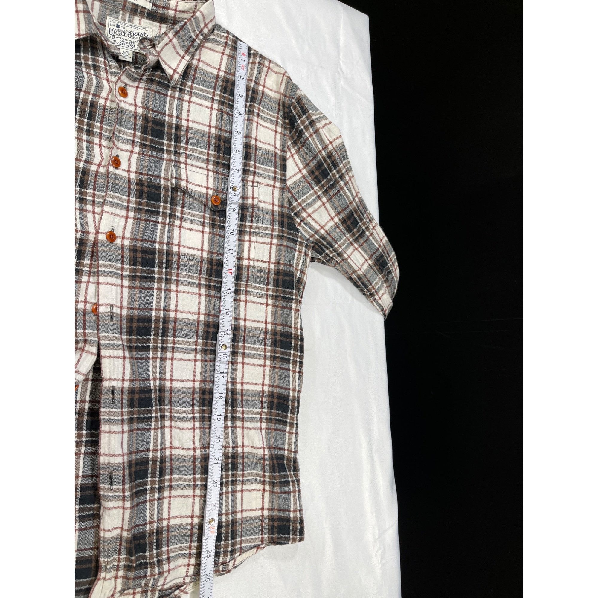 Lucky Brand Lucky Brand SKU 7631 Mens Plaid Button Up Long Sleeve Shirt Size US L / EU 52-54 / 3 - 5 Thumbnail