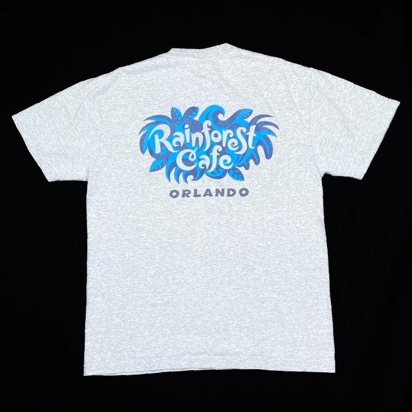 Vintage Rainforest Cafe T-Shirt “Orlando” Classic Spellout Souvenir Graphic Front Back Grey Medium Mens Size US M / EU 48-50 / 2 - 2 Thumbnail