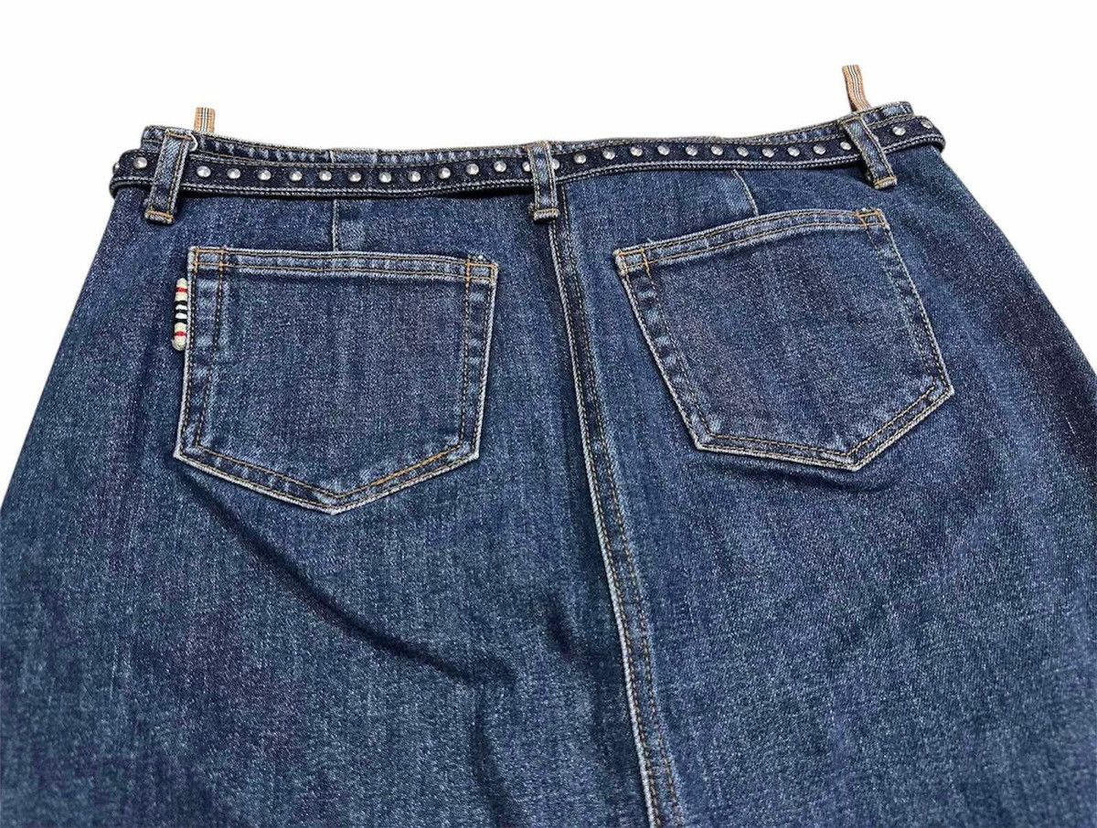 Burberry × Designer 🔥Vintage Burberry Blue Label Denim Skirt Belt Studded Size 30" / US 8 / IT 44 - 8 Thumbnail