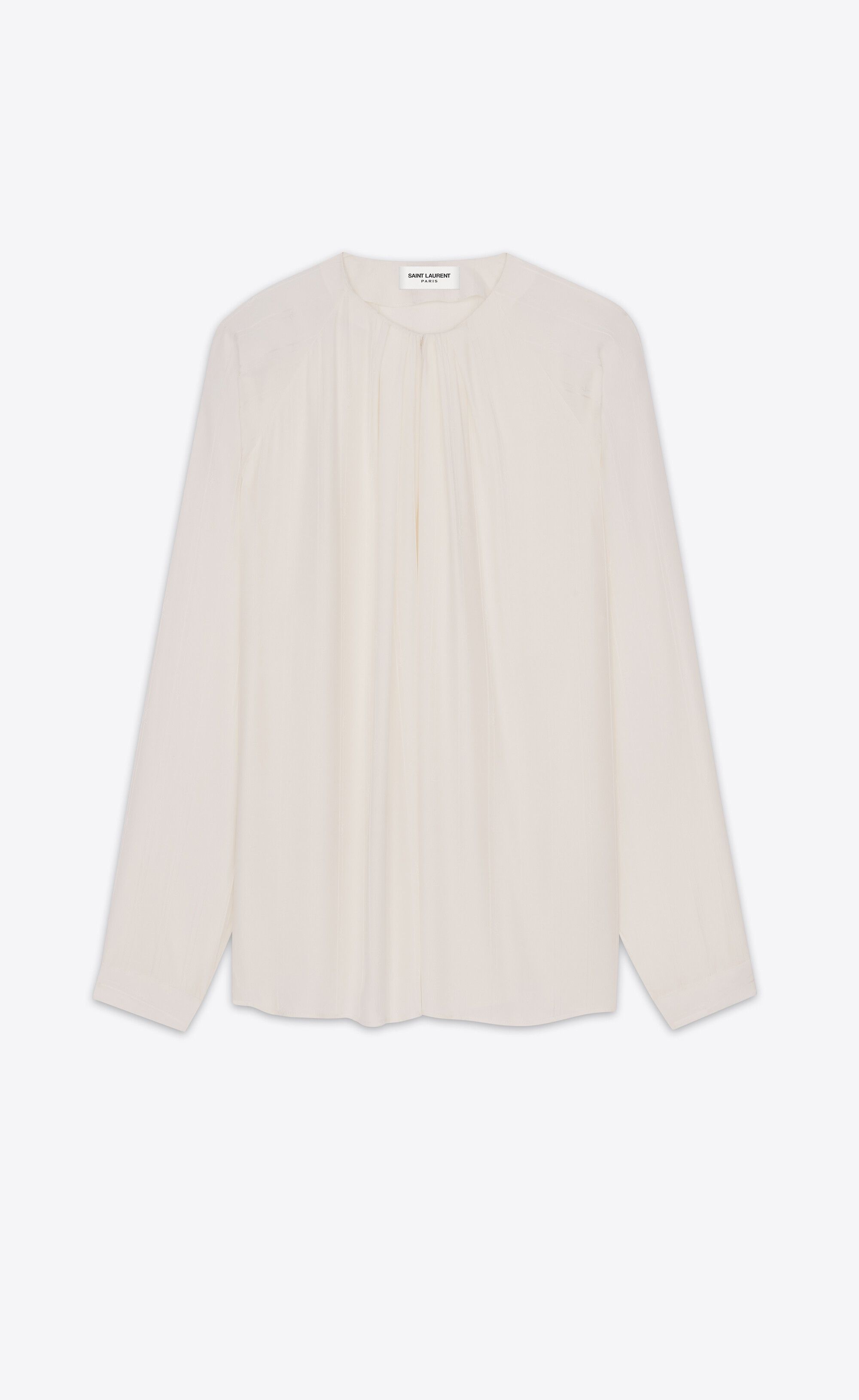 blouse in matte and shiny cassandre striped silk