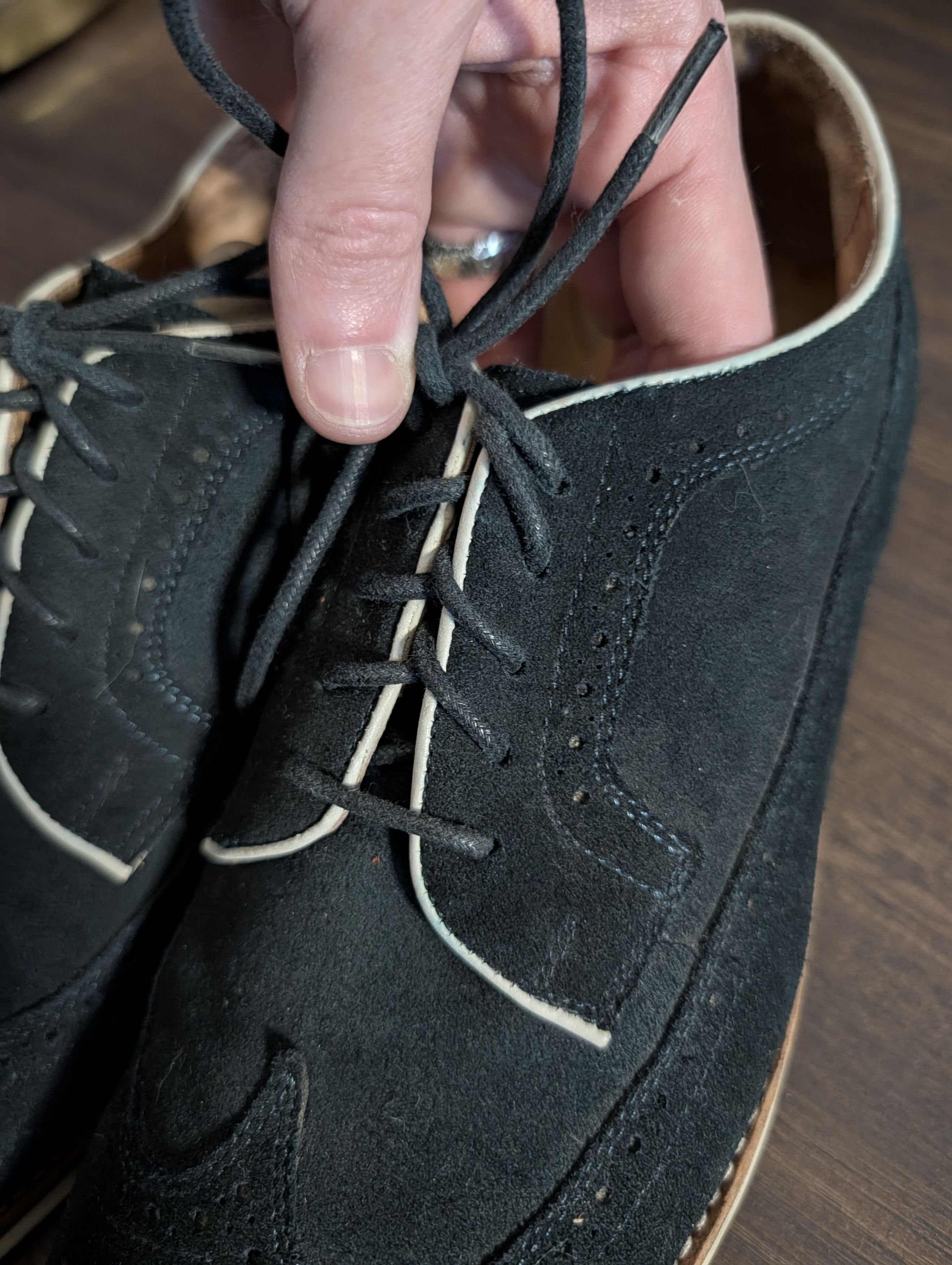 La Fam Amsterdam AMSTERDAM SHOE CO green navy suede brogues 11 Size US 11 / EU 44 - 4 Thumbnail