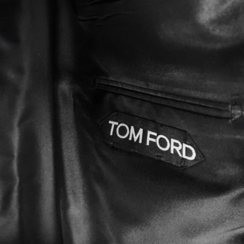 Tom Ford 🧿wool binded tuxedo suit in black Size 54R - 2 Thumbnail