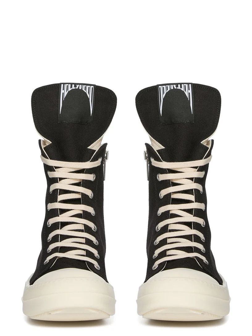 【RICK OWENS】DRKSHDW SS25 HOLLYWOOD SNEAKS IN BLACK MILK Rick Owens DRKSHSW Hollywood Vintage Black Milk SS25 Men's