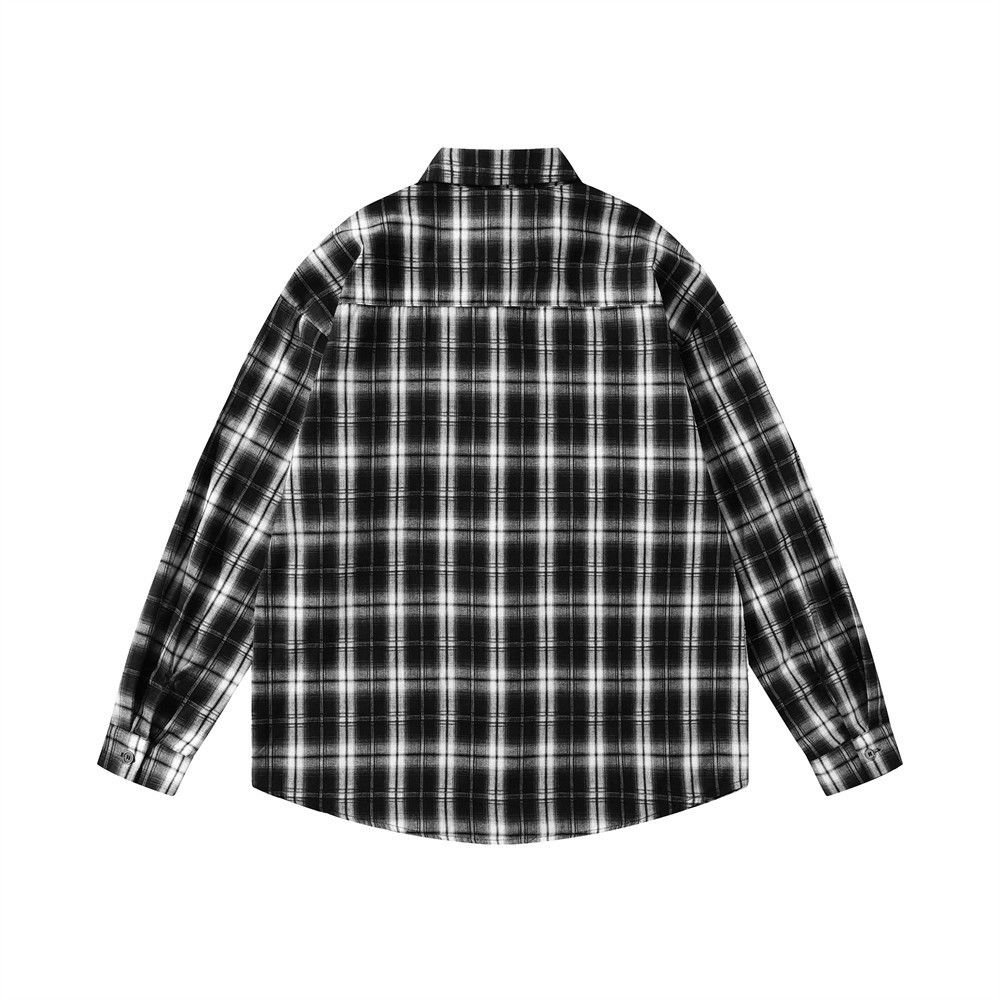 Vintage Men's Japanese loose street casual plaid long-sleeved shirt Size US M / EU 48-50 / 2 - 2 Thumbnail