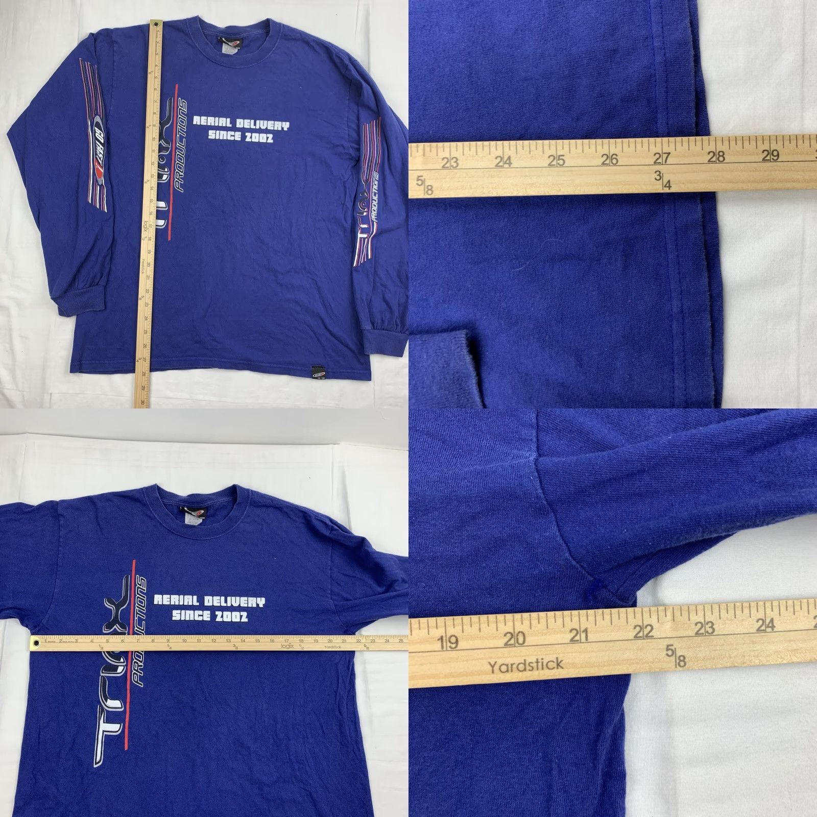 Vintage VINTAGE Go Fast Shirt Mens Large Blue Long Sleeve Crew Neck Grunge Y2K 47t Size US L / EU 52-54 / 3 - 8 Thumbnail