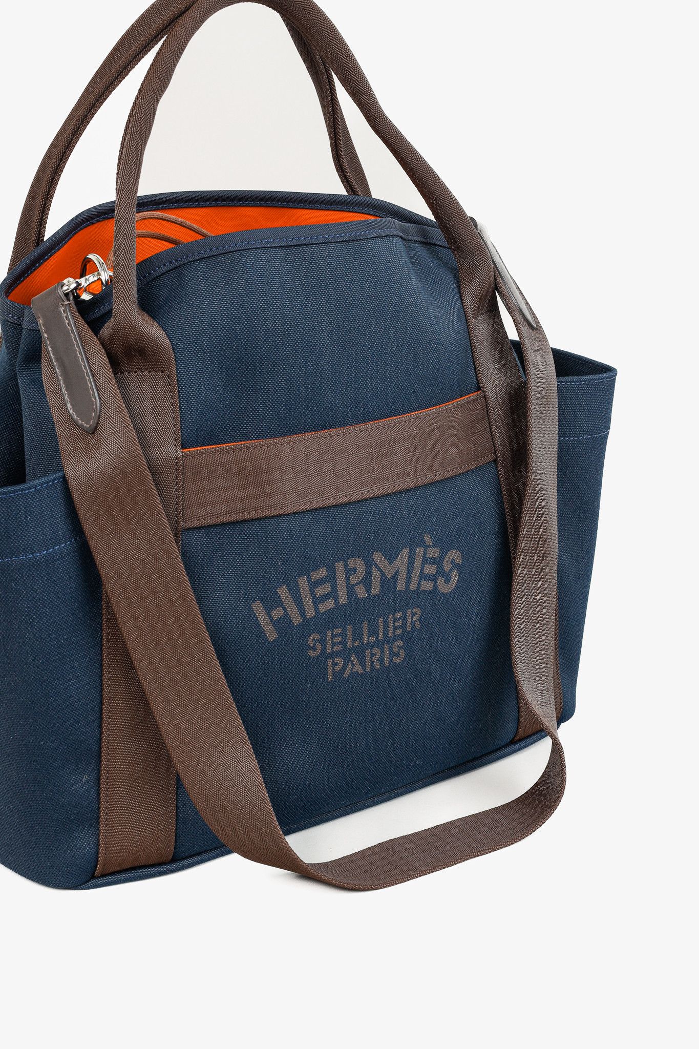 Hermes Hermes Grooming Bleu Navy & Feu Canvas Bag Size ONE SIZE - 6 Thumbnail