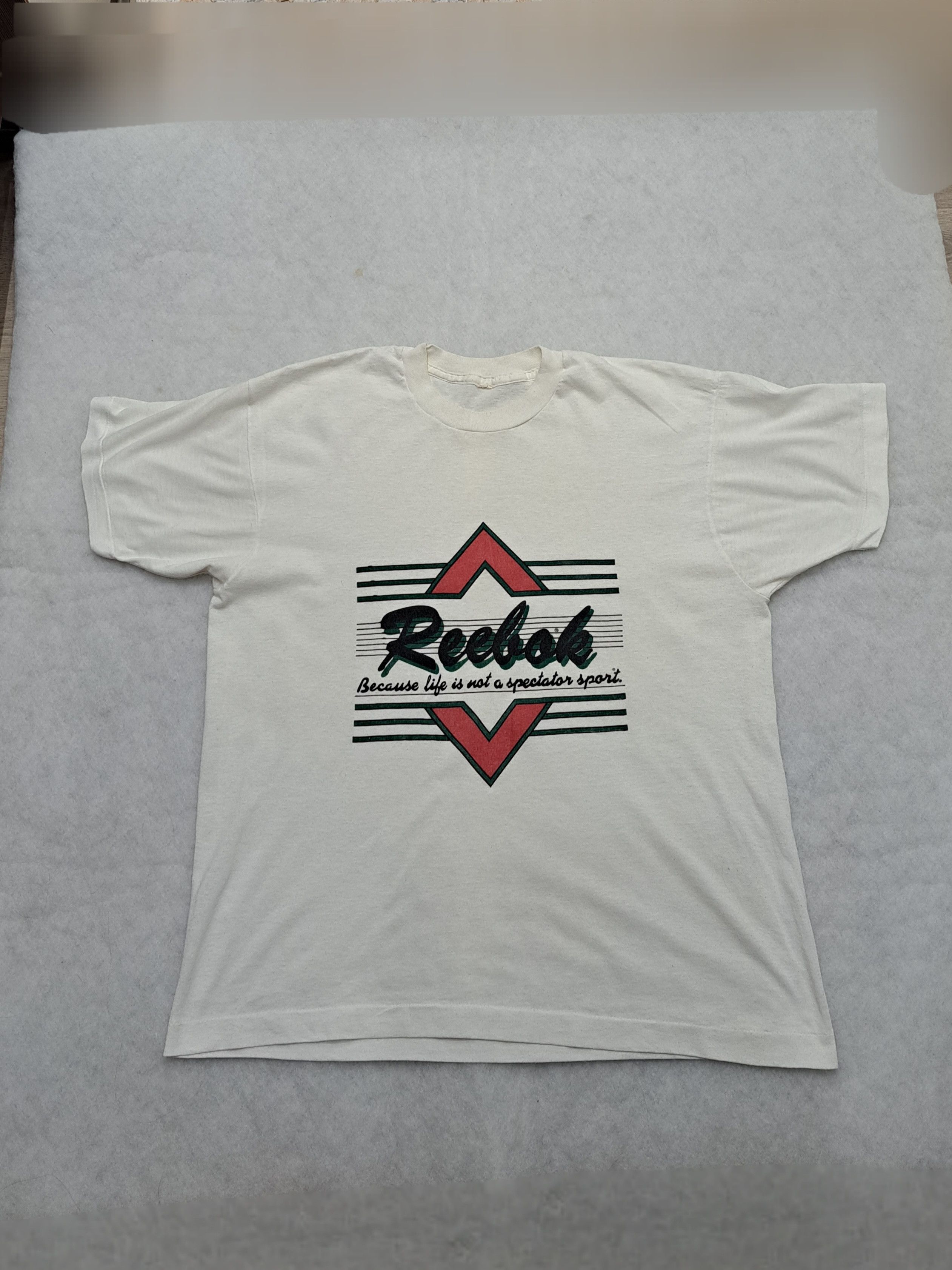 Reebok × Vintage White vintage Reebok tshirt t-shirt tee single stitch Size US M / EU 48-50 / 2 - 1 Thumbnail