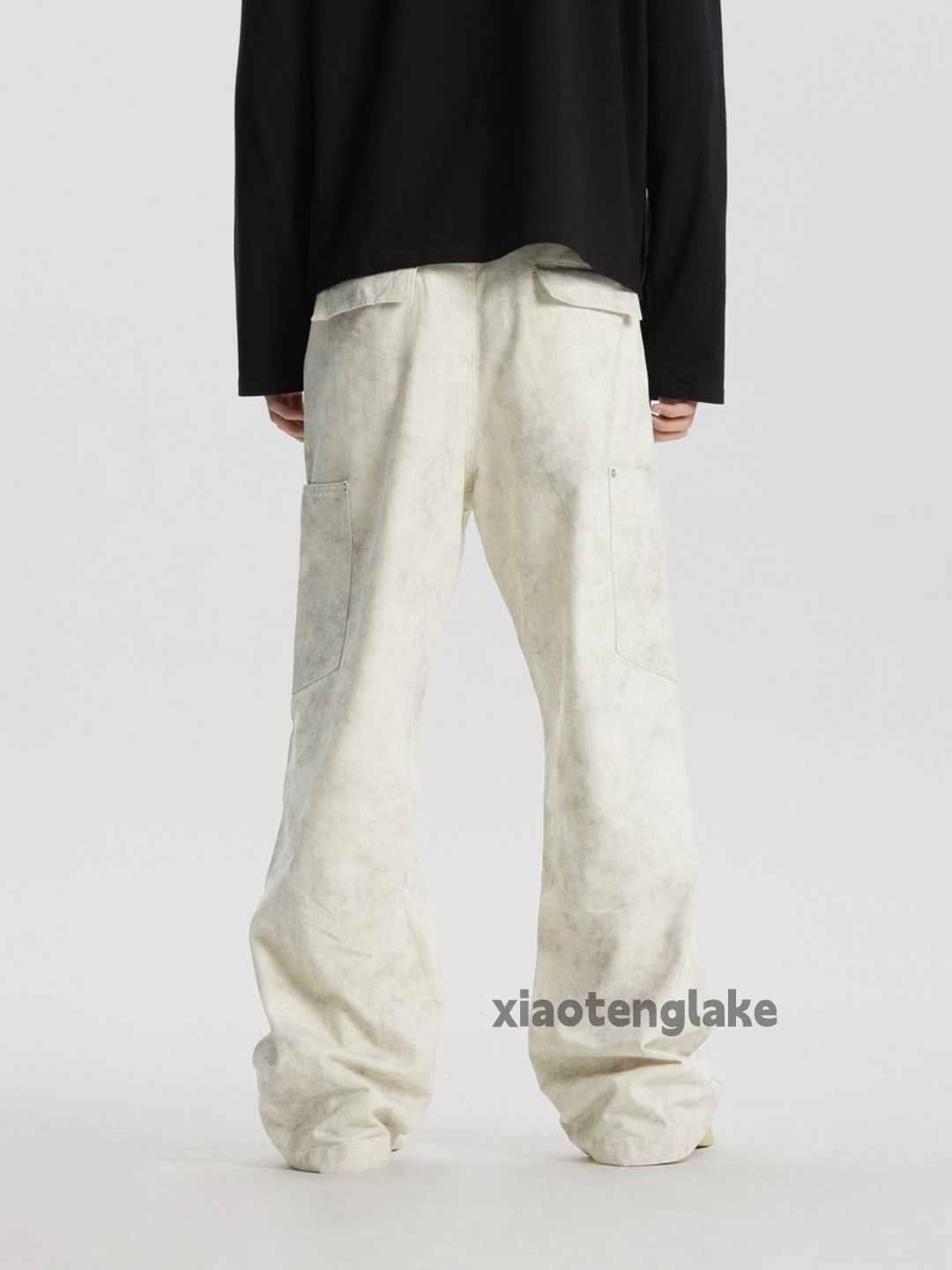 Designer × Japanese Brand × Vintage washed faded pattern loose baggy workwear cargo pants Size US 32 / EU 48 - 4 Thumbnail
