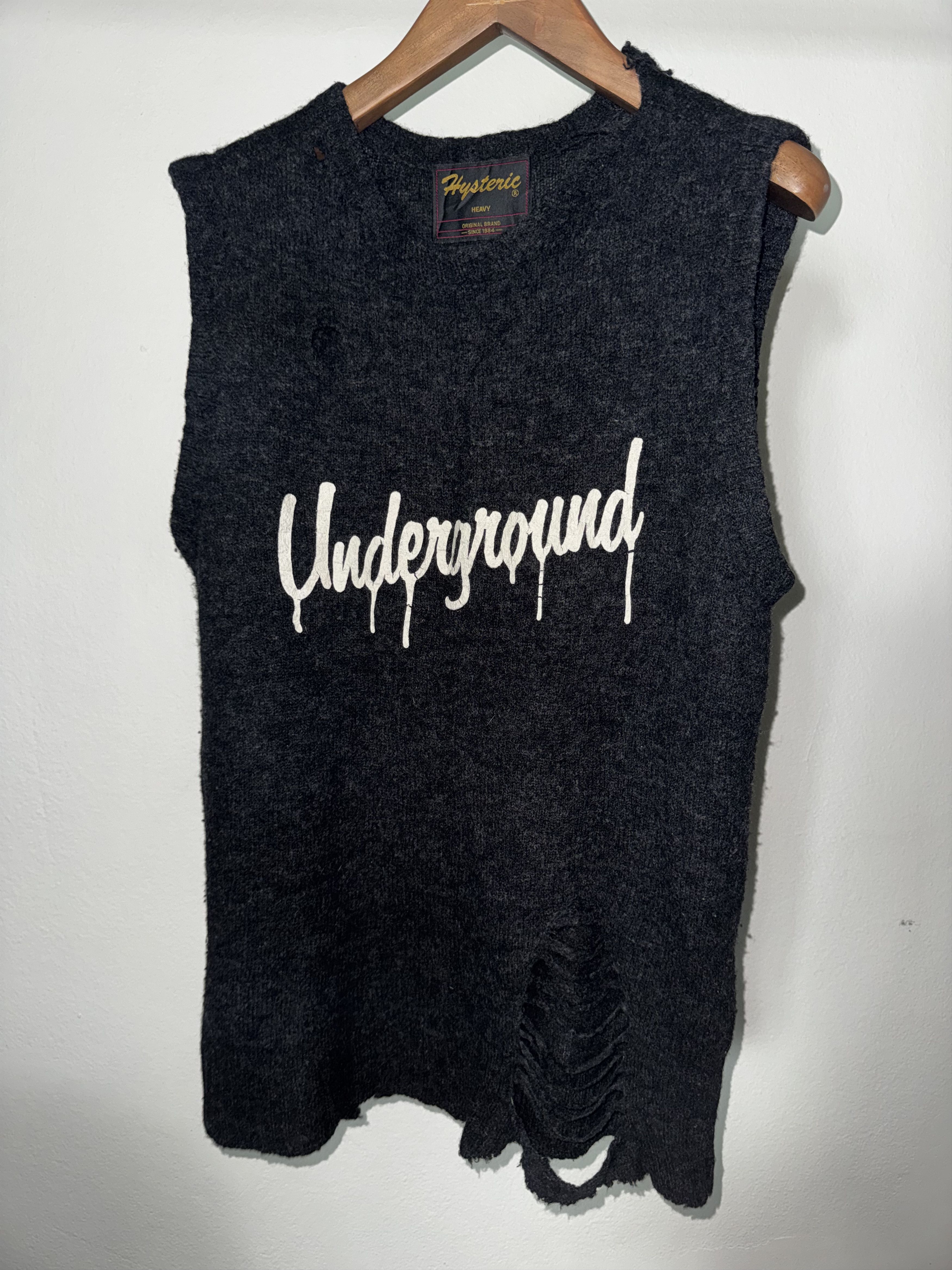 Hysteric Heavy Distressed Wool Sleeveless Underground