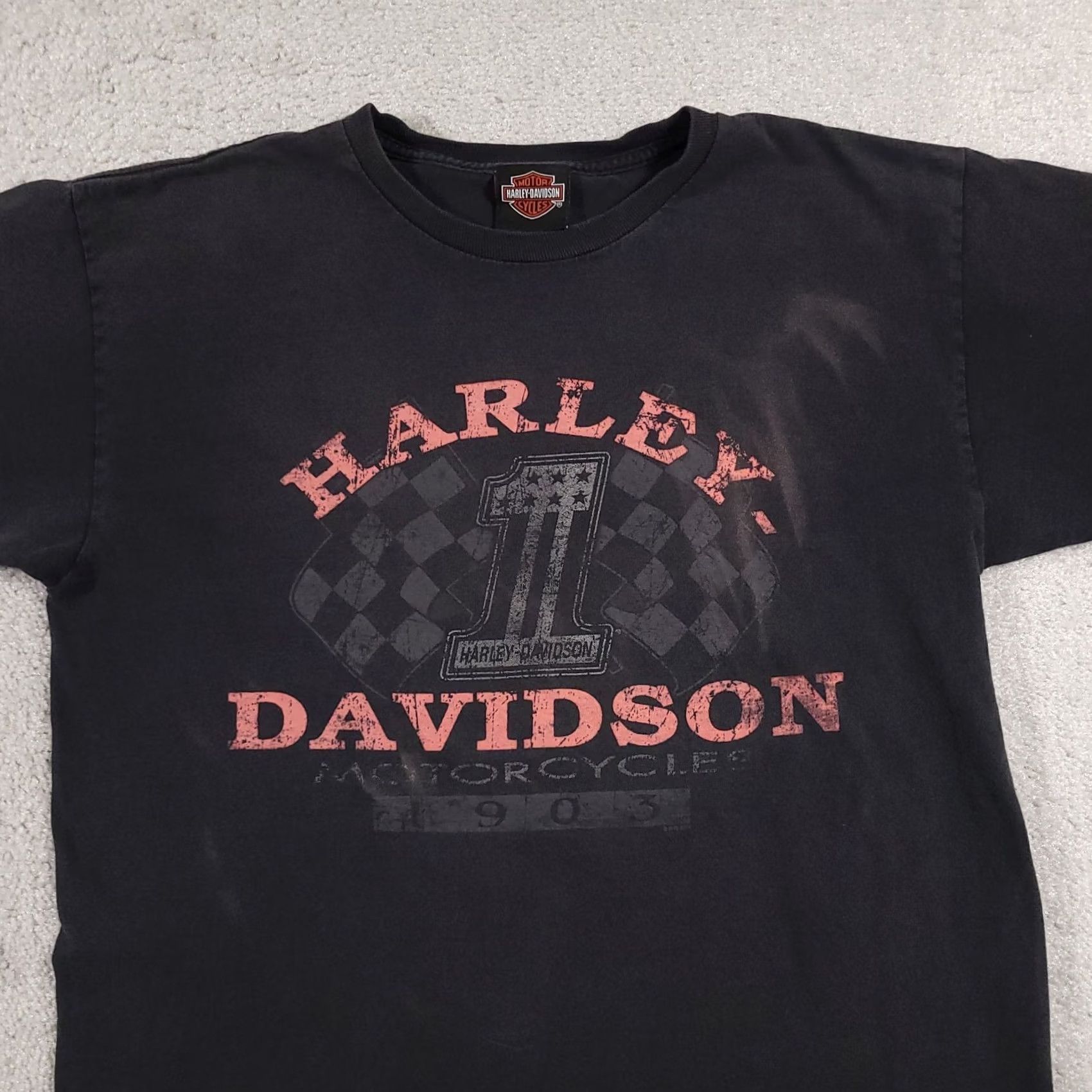 Harley Davidson Harley-Davidson Shirt Mens Medium Black #1 Motorcycle Riding Y2K Grunge Tee Size US M / EU 48-50 / 2 - 3 Thumbnail