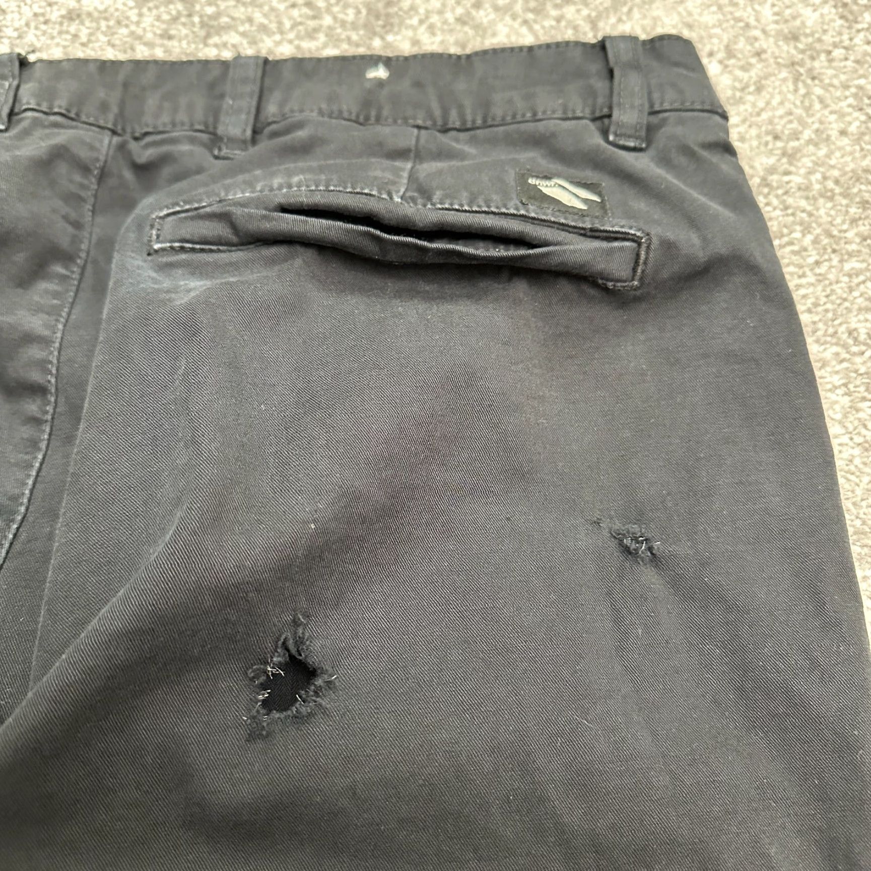 Zara ZARA Chino Pants Mens 34 Black Solid Straight Flat Front Casual Cotton 35x29.5 Size US 34 / EU 50 - 7 Thumbnail