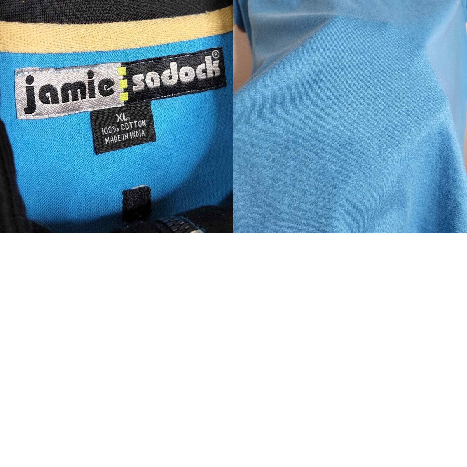 Vintage Jamie Sadock XL Blue Black Golf Shirt Preppy Zip Front Top Womens Golfing Style Shirt Size XL / US 12-14 / IT 48-50 - 8 Thumbnail
