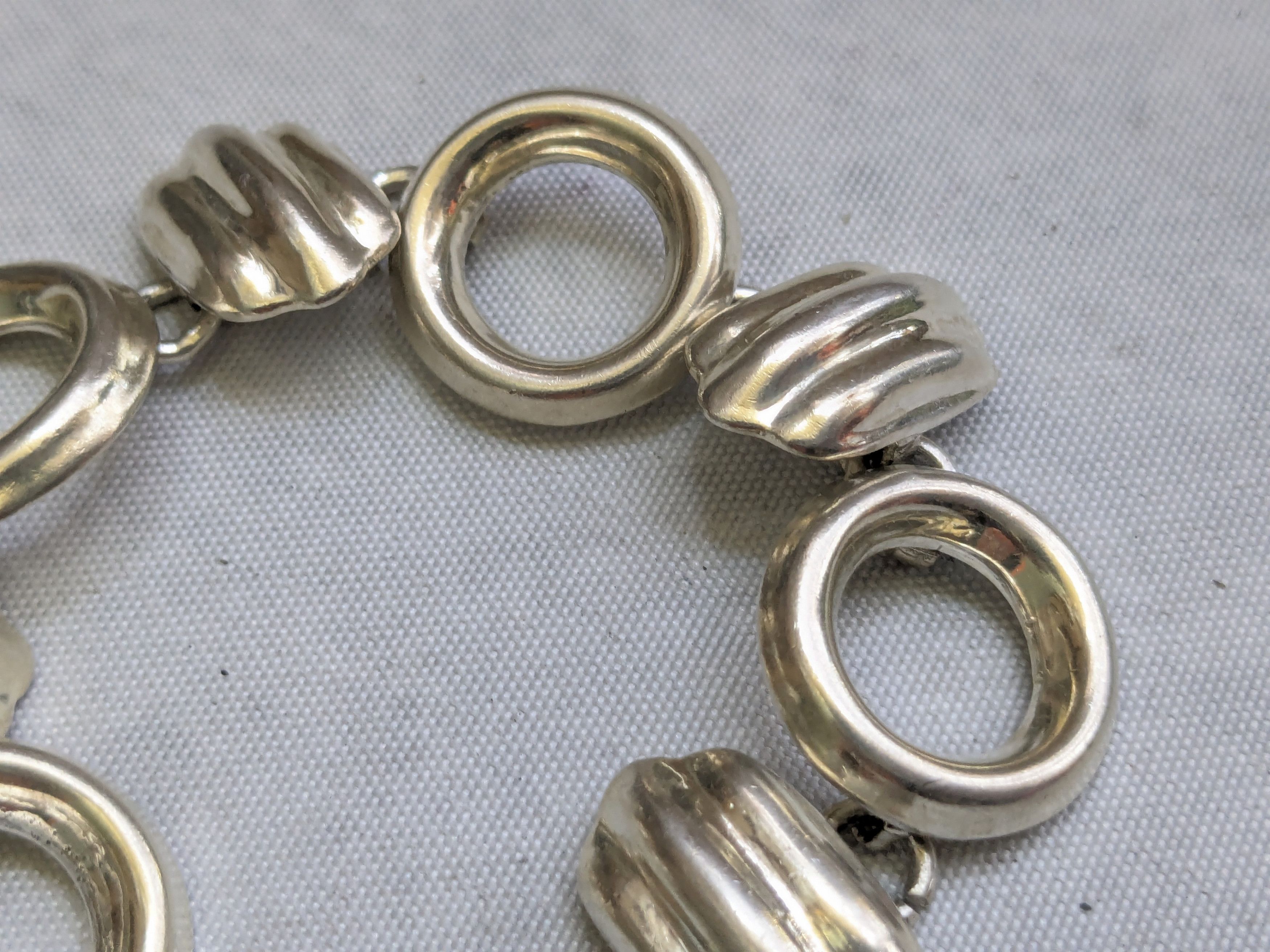 Vintage Vintage Sterling Silver Bracelet Taxco 6.75" Hollow Mexico Size ONE SIZE - 3 Thumbnail