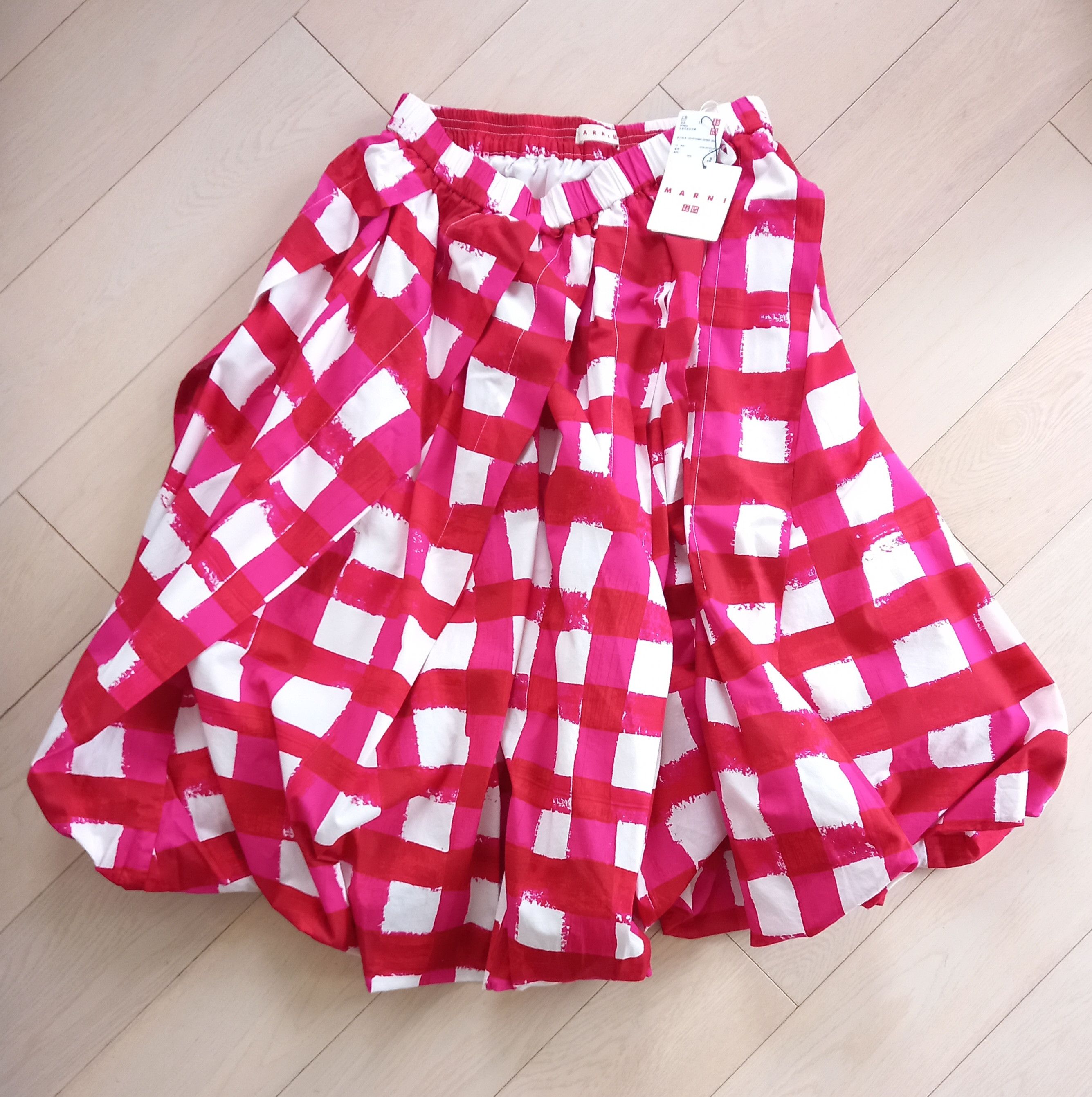 Marni × Uniqlo NWT Marni x Uniqlo Plaid Balloon Skirt Red
