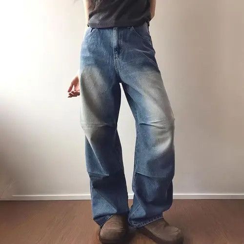 Japanese Brand Washed distressed straight-leg gradient jeans Size US 32 / EU 48 - 1 Thumbnail