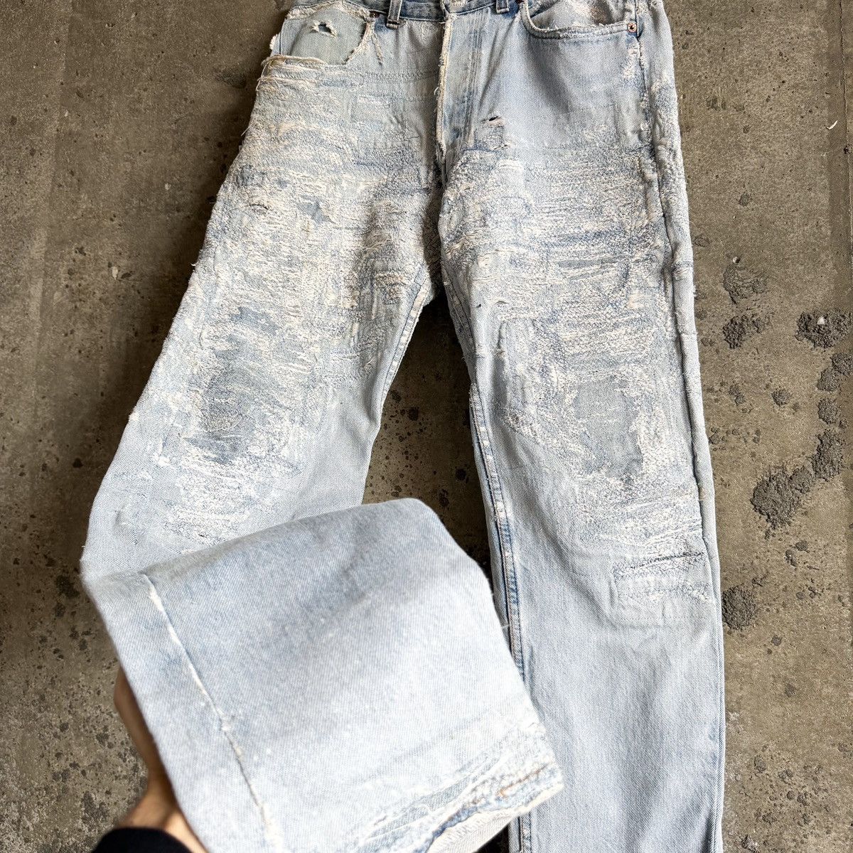 Levi's Vintage Levi's Boro Sashiko DESTROYED Repair Denim Size US 32 / EU 48 - 1 Thumbnail