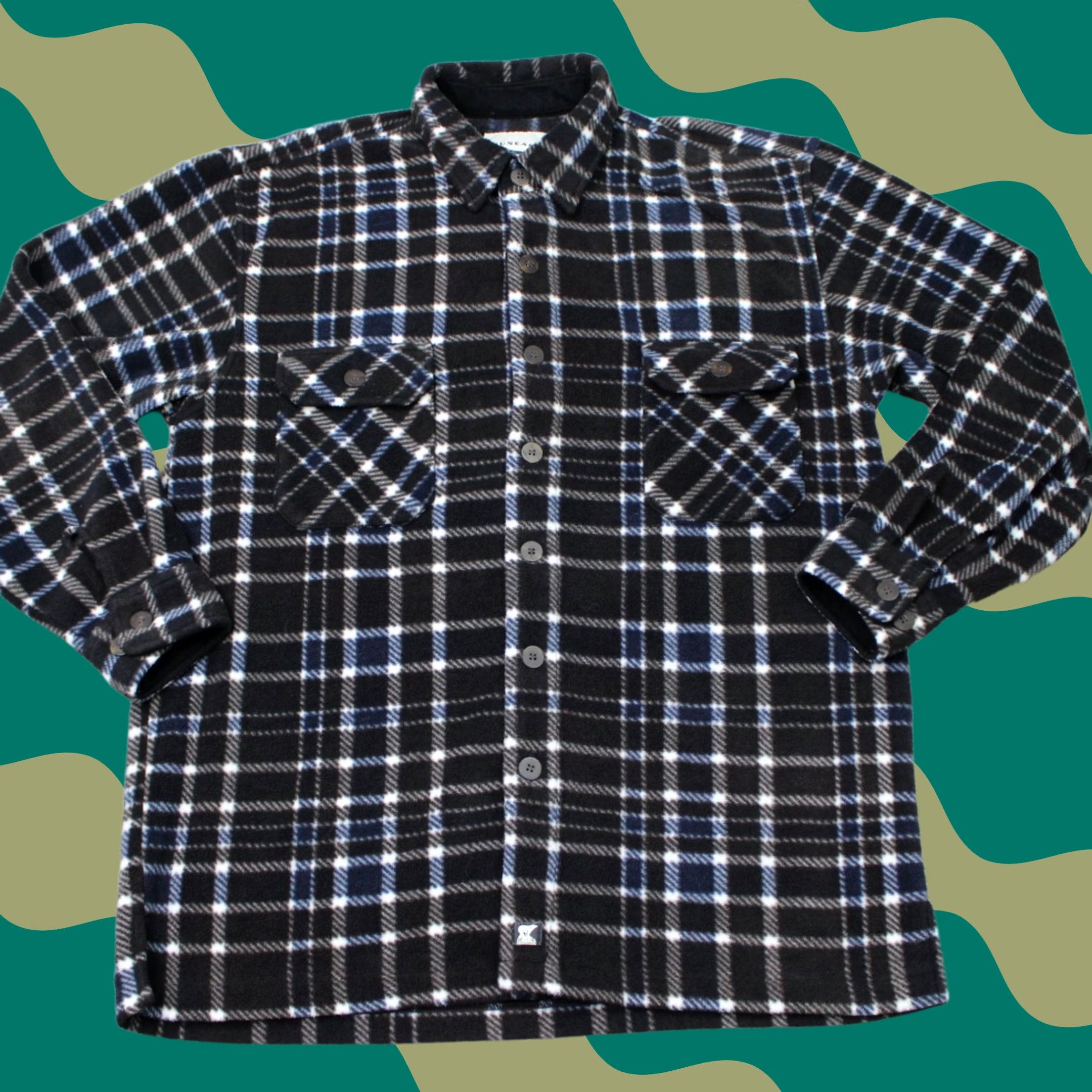 Vintage Juneau Fleece Shacket Mens Large Brown/Blue Plaid Long Sleeve Button-Up Shirt Size US L / EU 52-54 / 3 - 1 Thumbnail