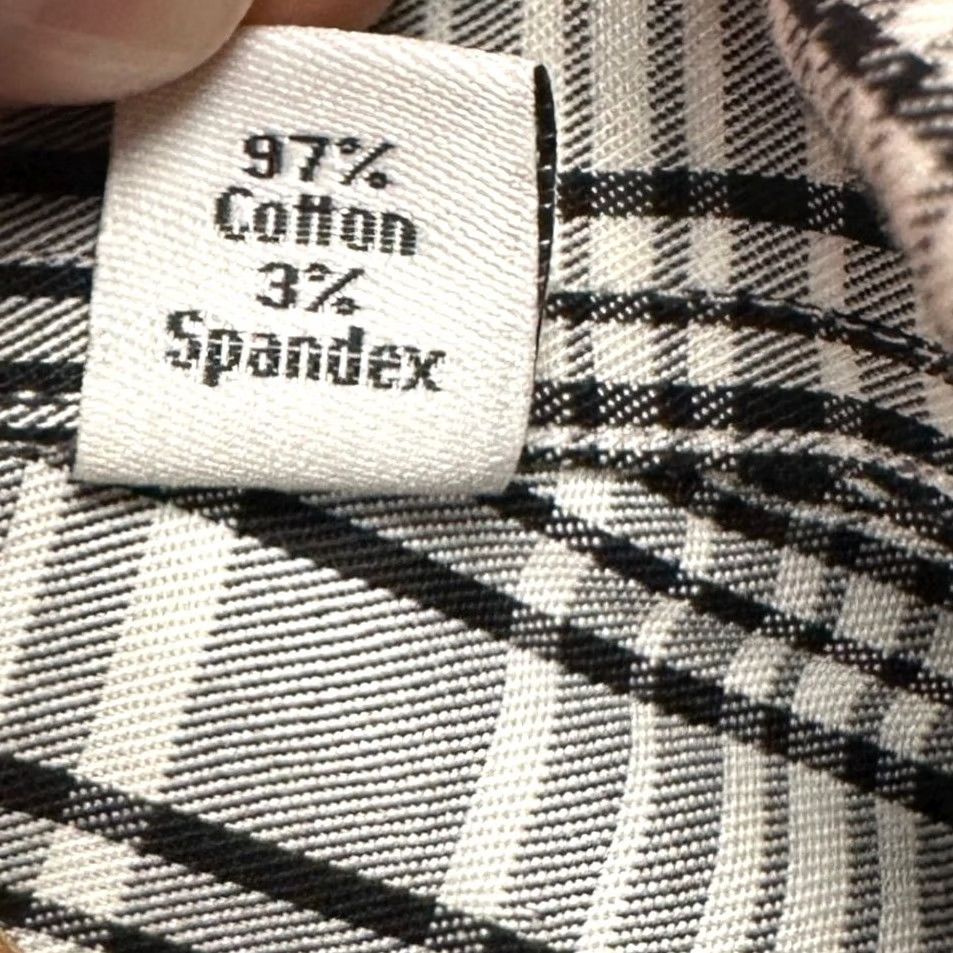 Calvin Klein Calvin Klein Mens Dress Shirt 15 32-33 Black White Plaid Long Sleeve Stretch NEW Size 40R - 7 Thumbnail