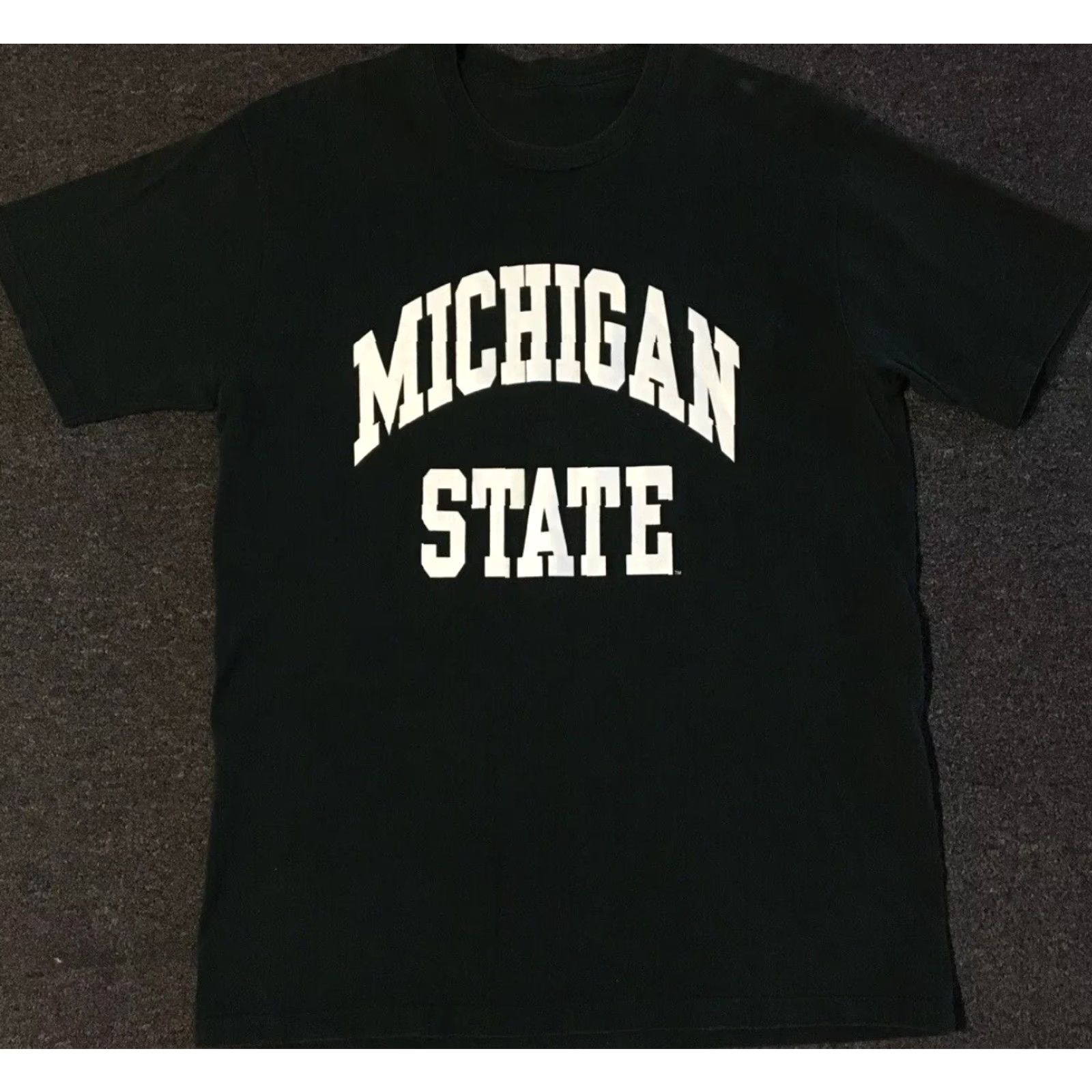 Vintage VINTAGE Michigan State University Shirt XL Green 90s 80s Faded Spellout Single Stitch Mens USA College Grunge Track & Field Sports Spartans Size US XL / EU 56 / 4 - 2 Thumbnail