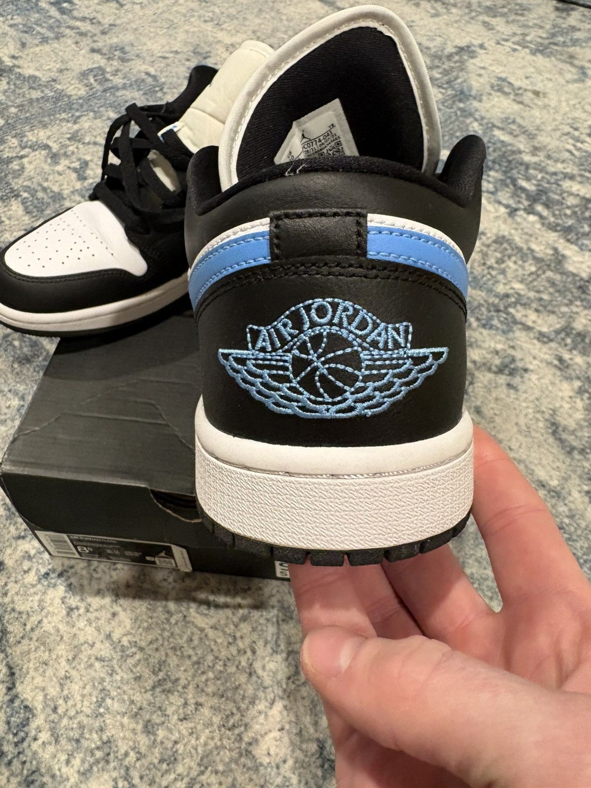 Nike Air Jordan 1 Low 'Black University Blue' Size US 10 / EU 43 - 3 Thumbnail