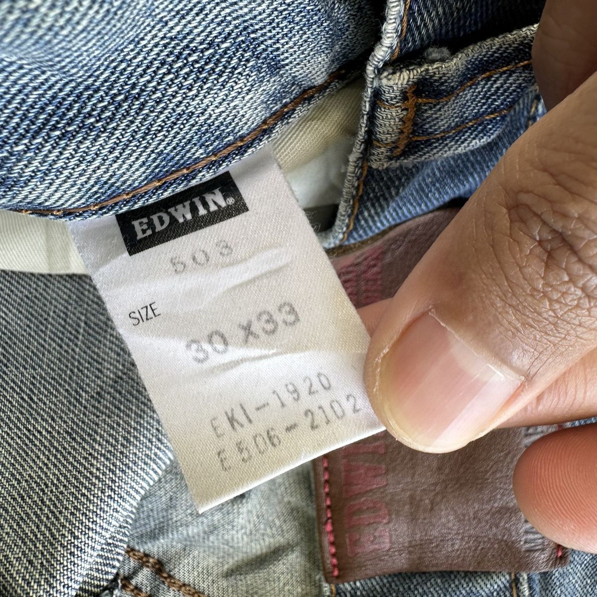 Japanese Brand Vintage Edwin 503 Sick Distressed Faded Denim Jean Pant W32 Size US 32 / EU 48 - 9 Thumbnail