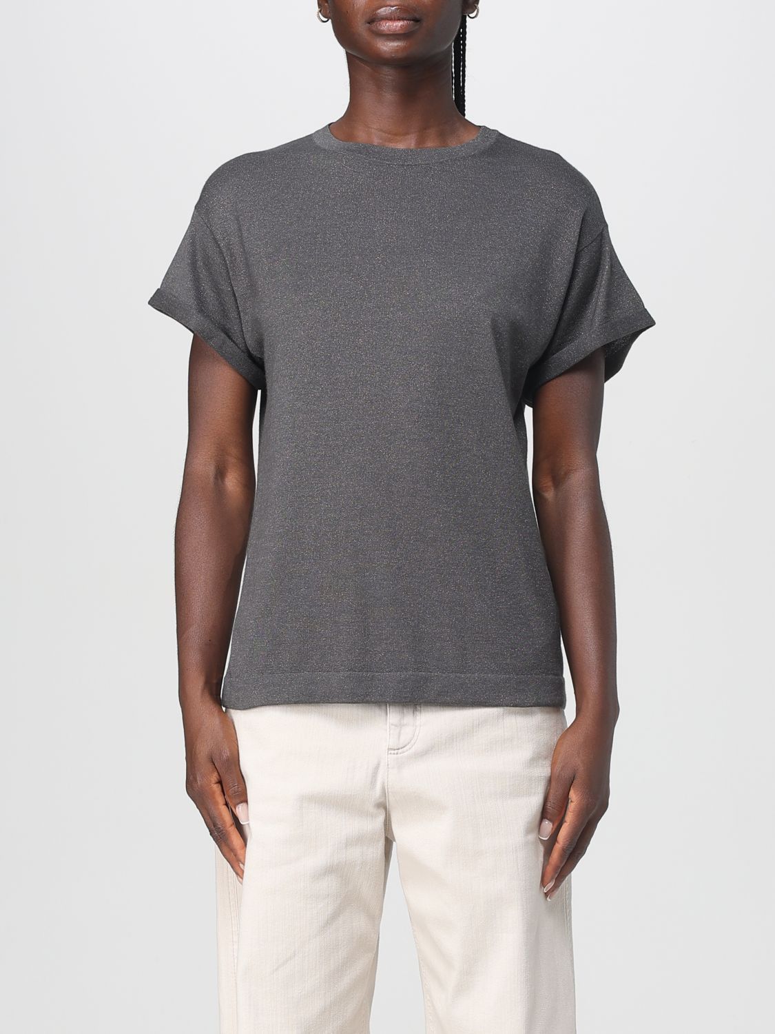 Brunello Cucinelli Brunello Cucinelli T-Shirt Woman Lead Size M / US 6-8 / IT 42-44 - 1 Thumbnail