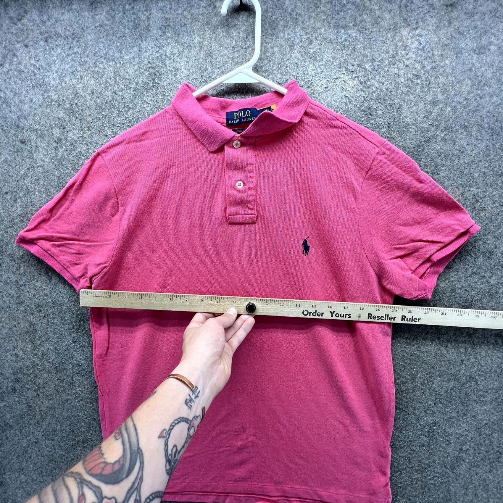 Polo Ralph Lauren Polo Ralph Lauren Polo Shirt Mens Large Pink Solid Pony Logo Custom Slim Fit Shirt Size US L / EU 52-54 / 3 - 5 Thumbnail