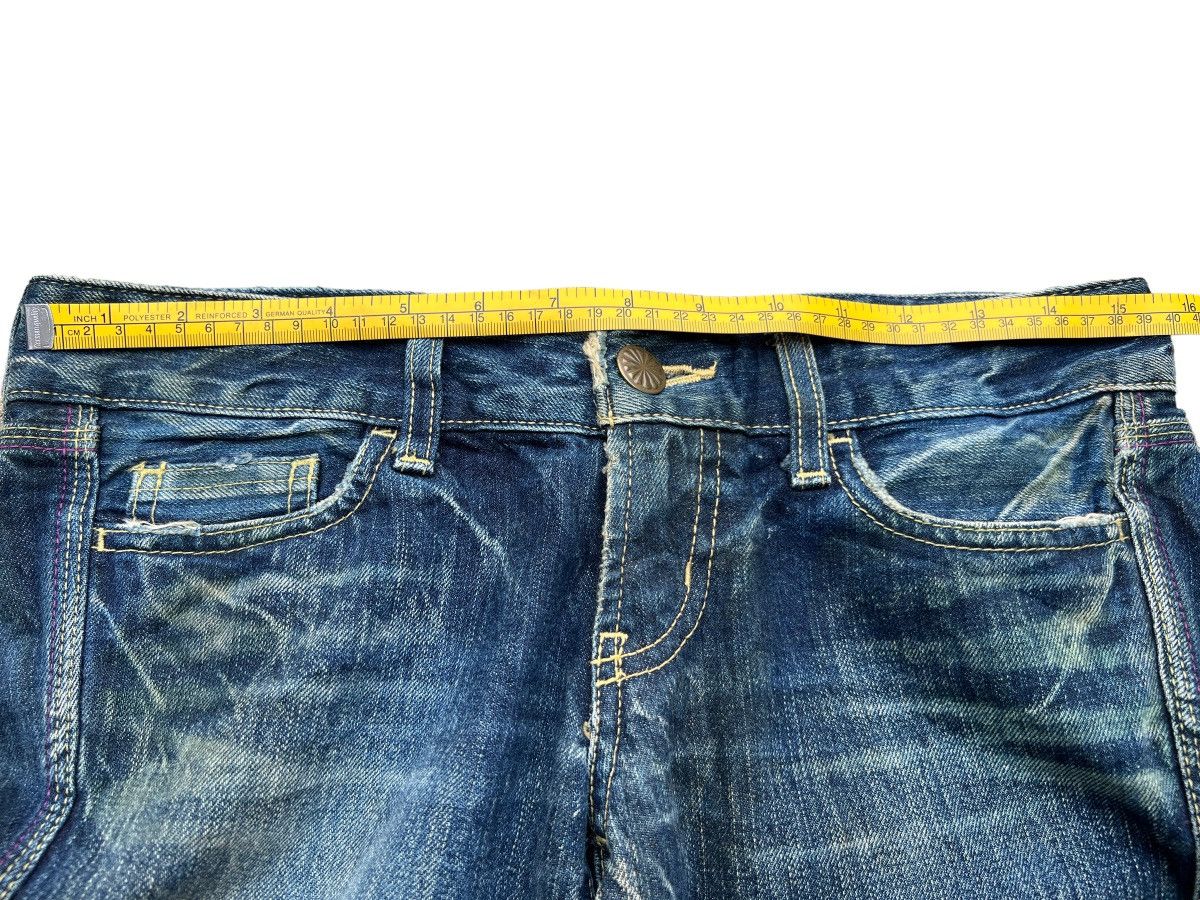 Japanese Brand Flare Sly Japanese Distressed Low Rise Denim Jeans 31x30 Size 31" - 11 Thumbnail