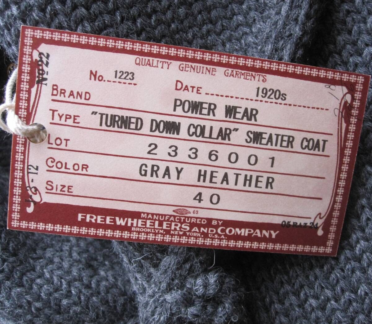 Freewheelers “TURNED DOWN COLLAR” SWEATER COAT Size US M / EU 48-50 / 2 - 9 Thumbnail