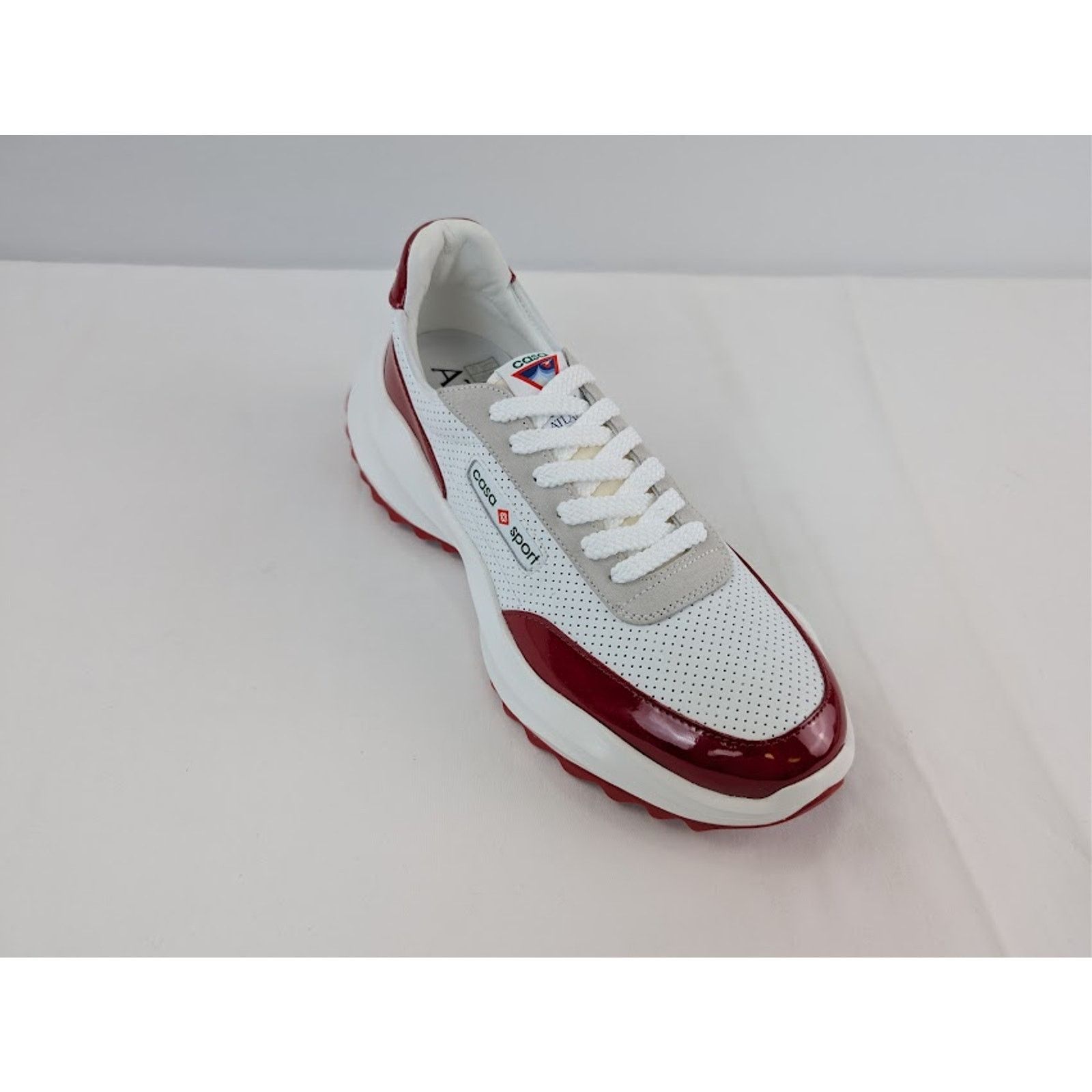 Casablanca o1rshd1 Leather Atlantis Sneaker in White / Red Size US 8.5 / EU 41-42 - 3 Thumbnail