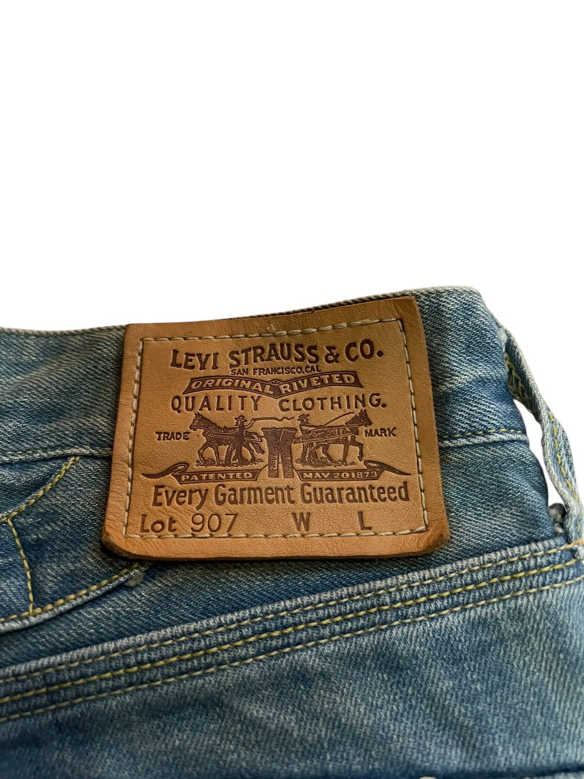 Levi's × Levi's Vintage Clothing 🌈90’s Style Levis Lot 907 Distress Mud Wash Flare Jean Japan Size US 28 / EU 44 - 15 Thumbnail