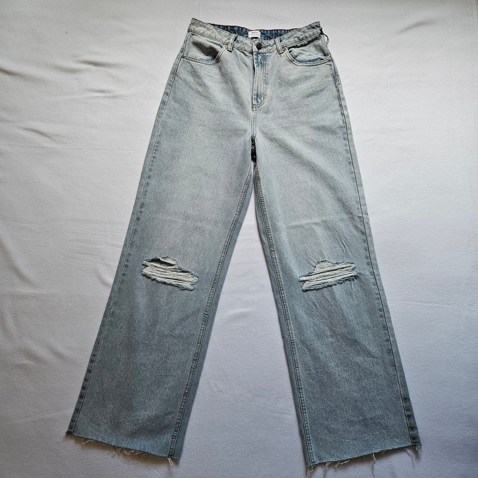 RVCA RVCA Coco Denim Jeans Light Wash Relaxed Fit Ripped Jeans 28 Size 28" / US 6 / IT 42 - 7 Thumbnail