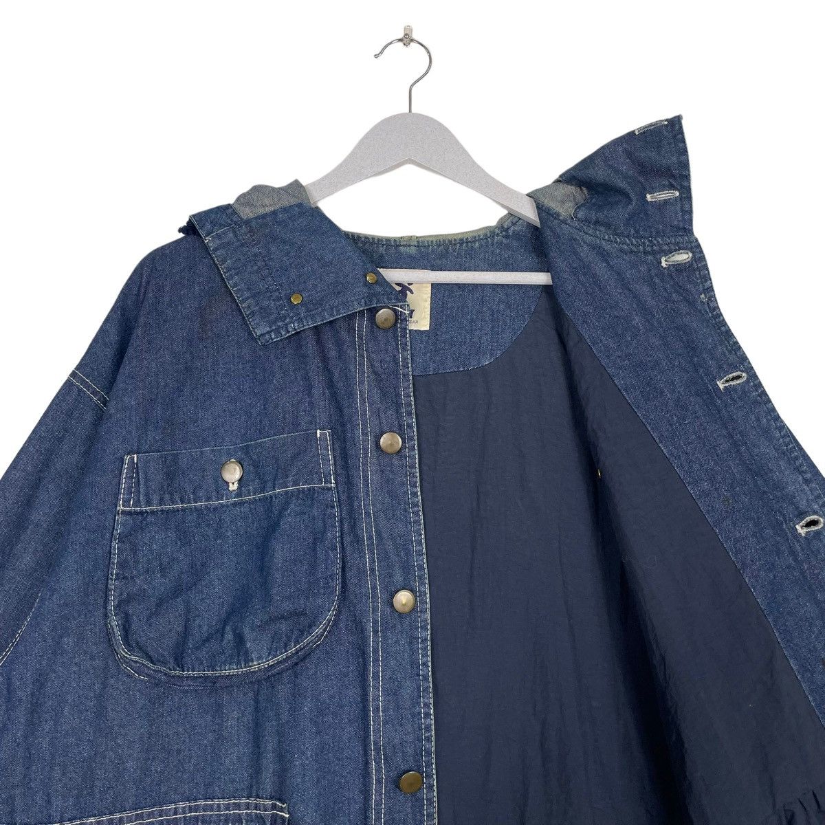 Hai Sporting Gear × Issey Miyake 💥80s HAI SPORTING GEAR DENIM WORKER CHORE JACKET Size US XL / EU 56 / 4 - 10 Thumbnail